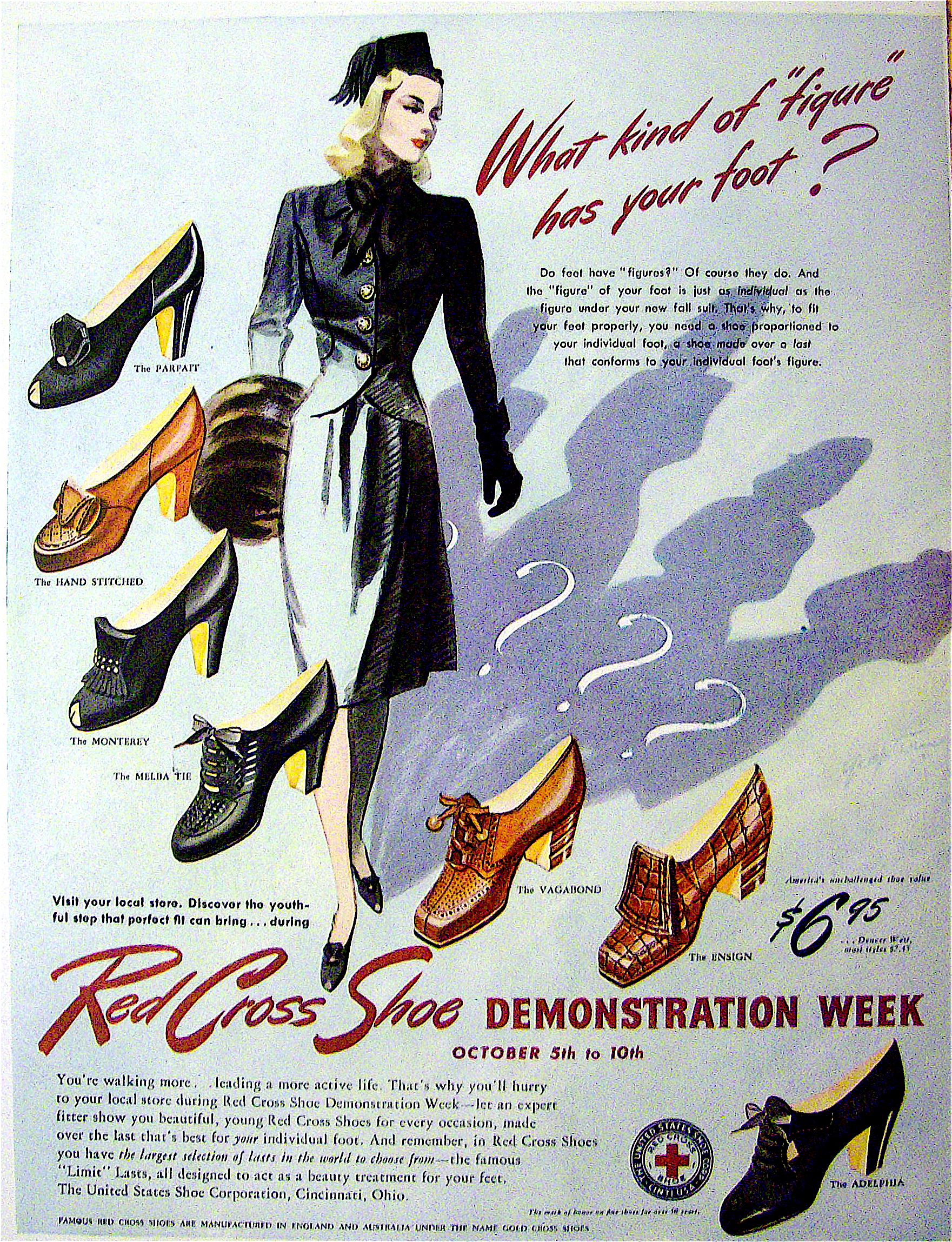 Ad: 1942 Red Cross Shoe Demonstration Week