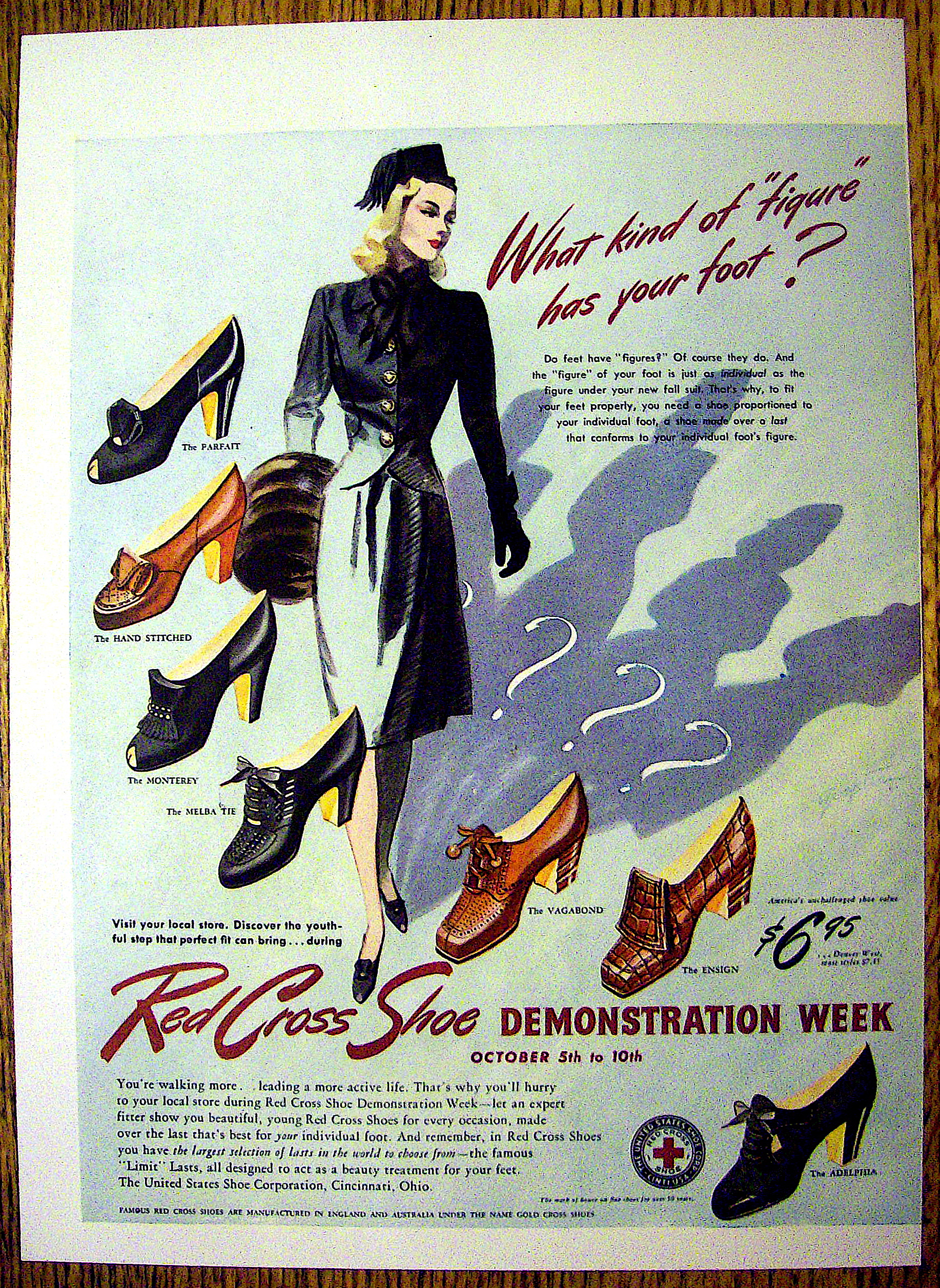 Ad: 1942 Red Cross Shoe Demonstration Week