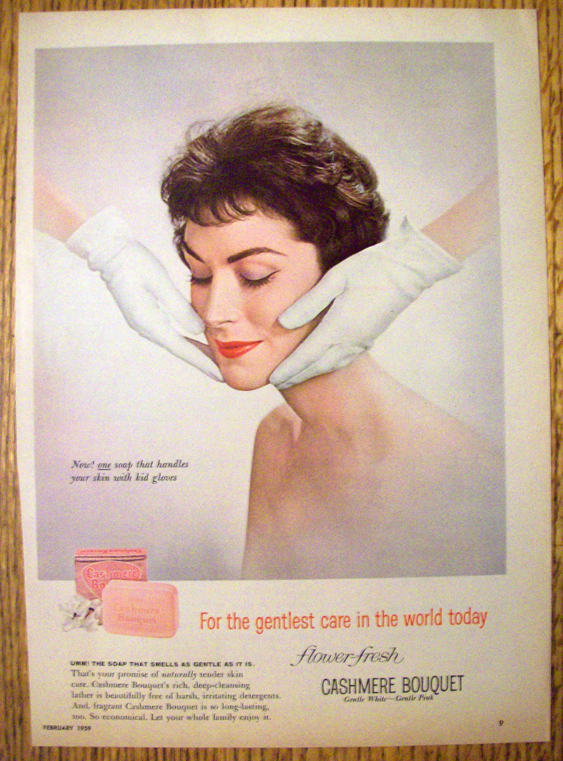 1959 Cashmere Bouquet Soap with Woman's Face