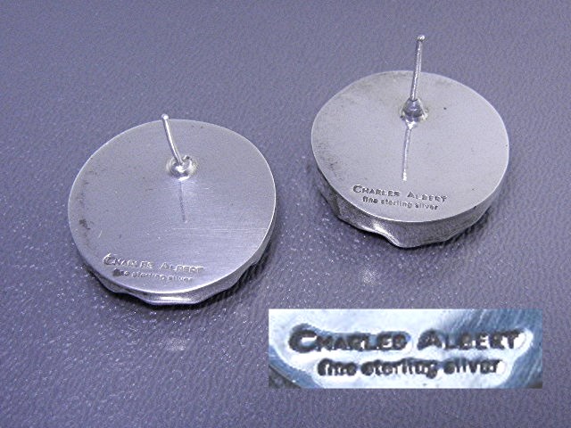 Charles Albert Pink Mother Pearl Sterling Silver Earrin