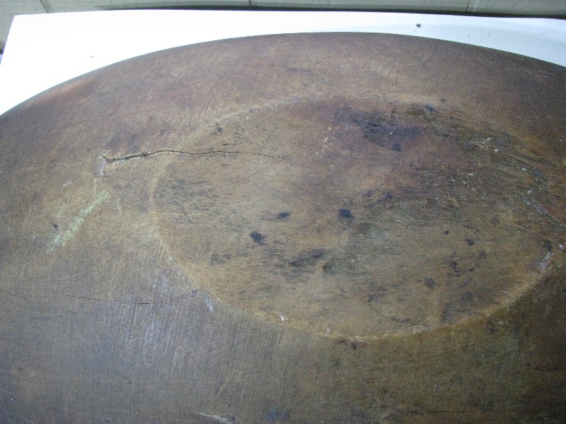Antique Hand-Carved Wooden Dough Bowl Oval Trencher