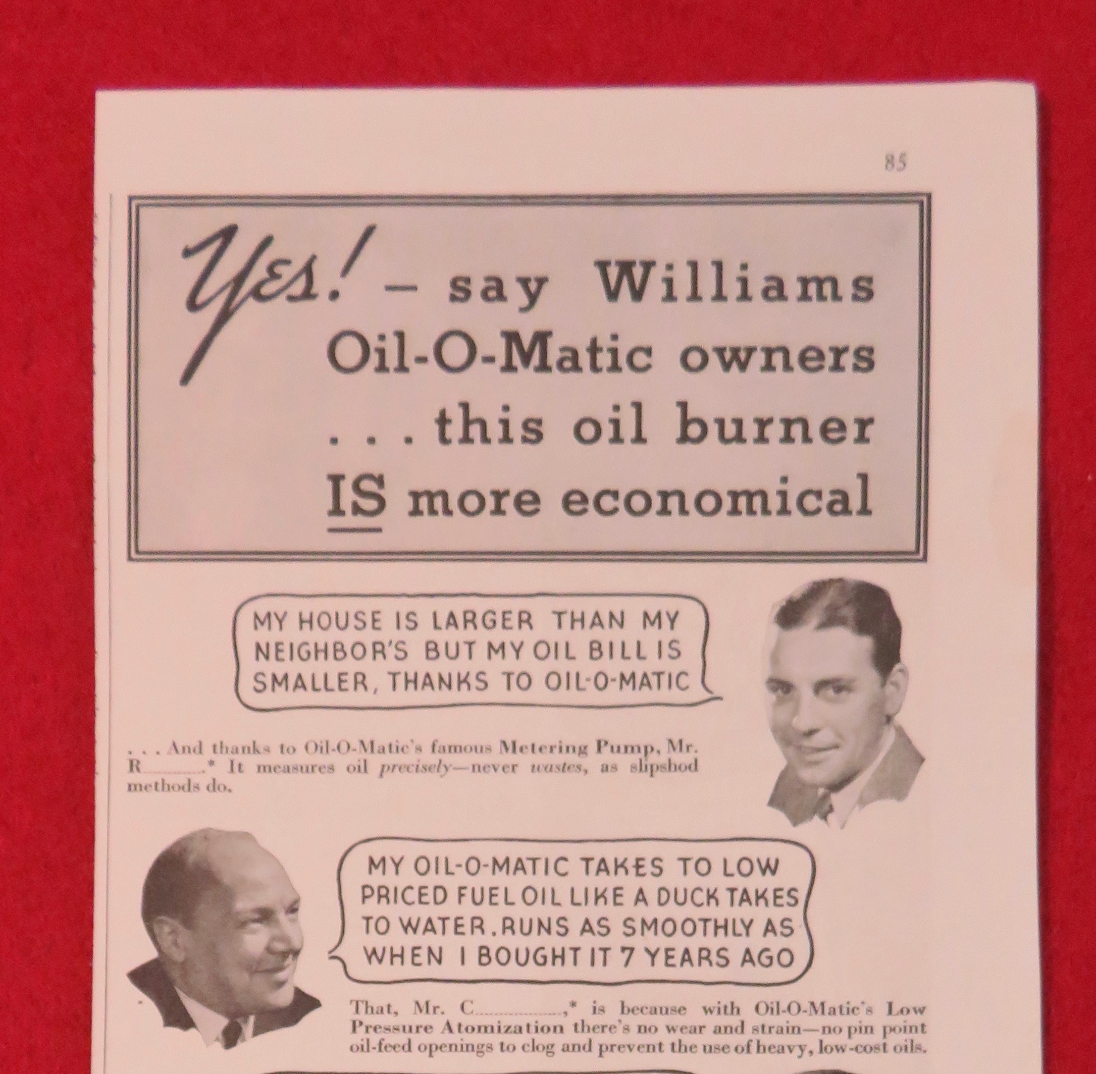 1936 Williams Oil O Matic Heating with People