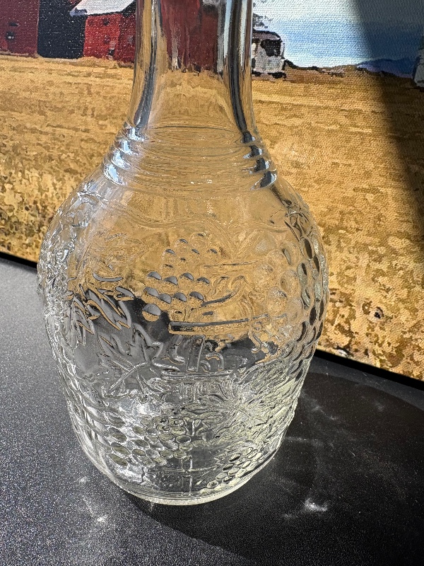 Vintage Wine Bottle 4/8 Quart Grape Grapevine embossed pattern