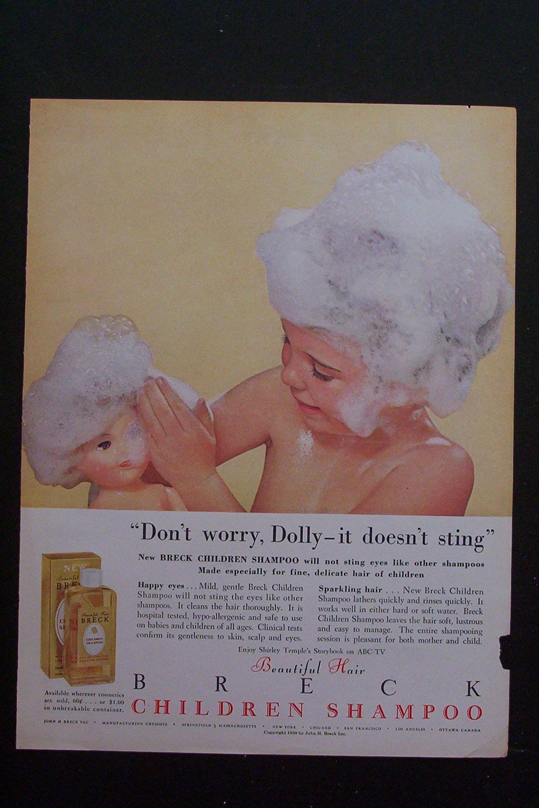 1959 Breck Children's Shampoo with Little Girl