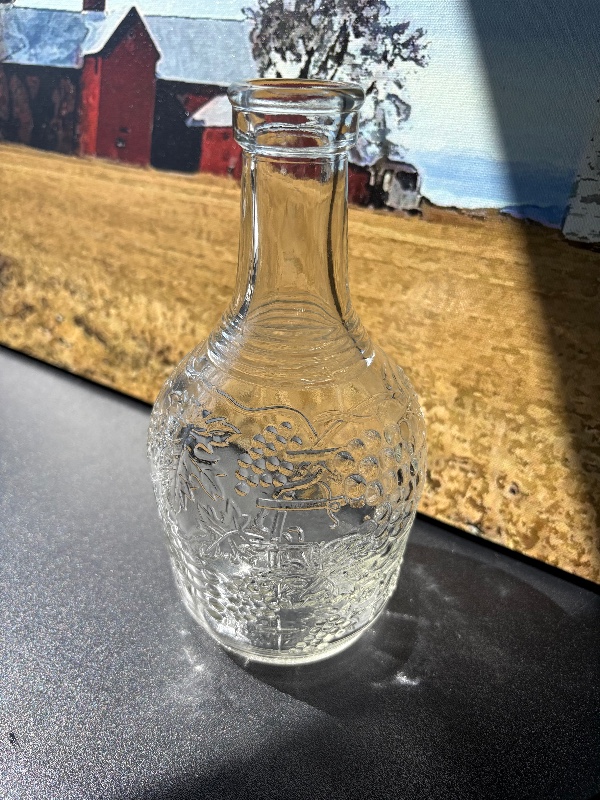 Vintage Wine Bottle 4/8 Quart Grape Grapevine embossed pattern