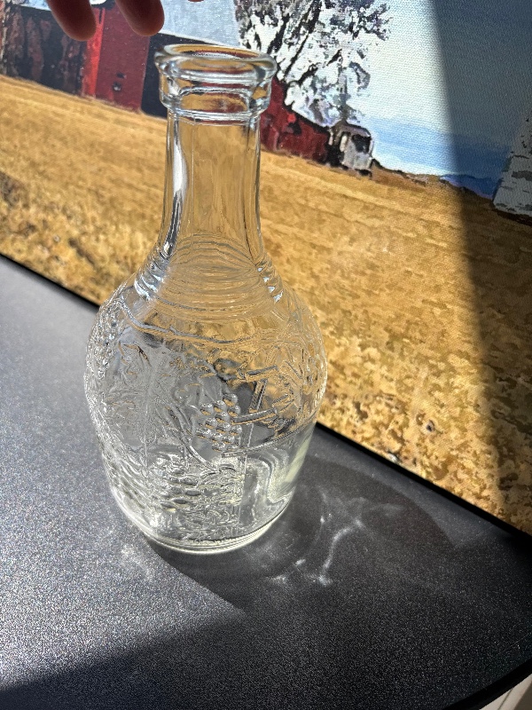 Vintage Wine Bottle 4/8 Quart Grape Grapevine embossed pattern