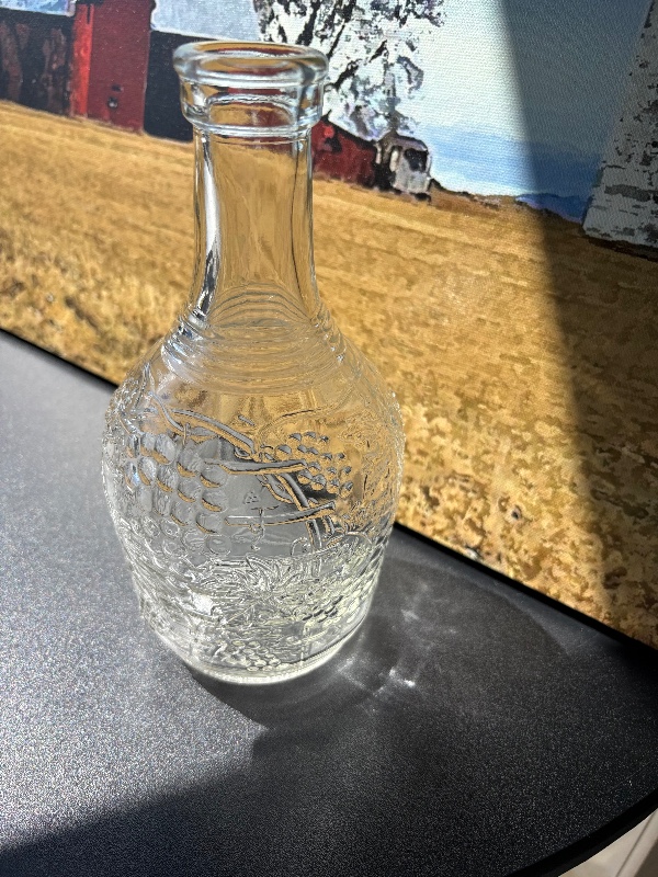 Vintage Wine Bottle 4/8 Quart Grape Grapevine embossed pattern