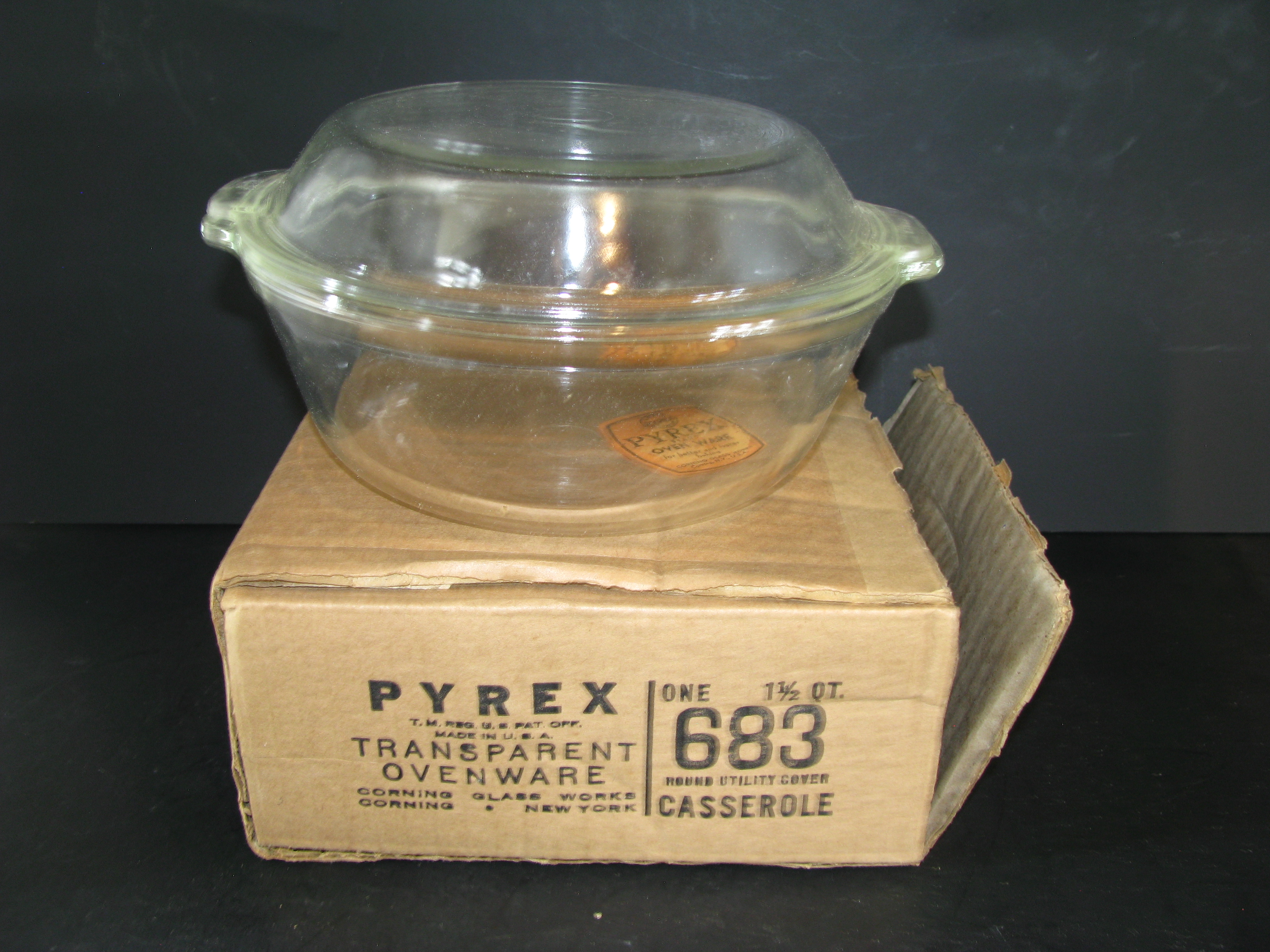 Vintage Pyrex Transparent Ovenware 683 Casserole Dish