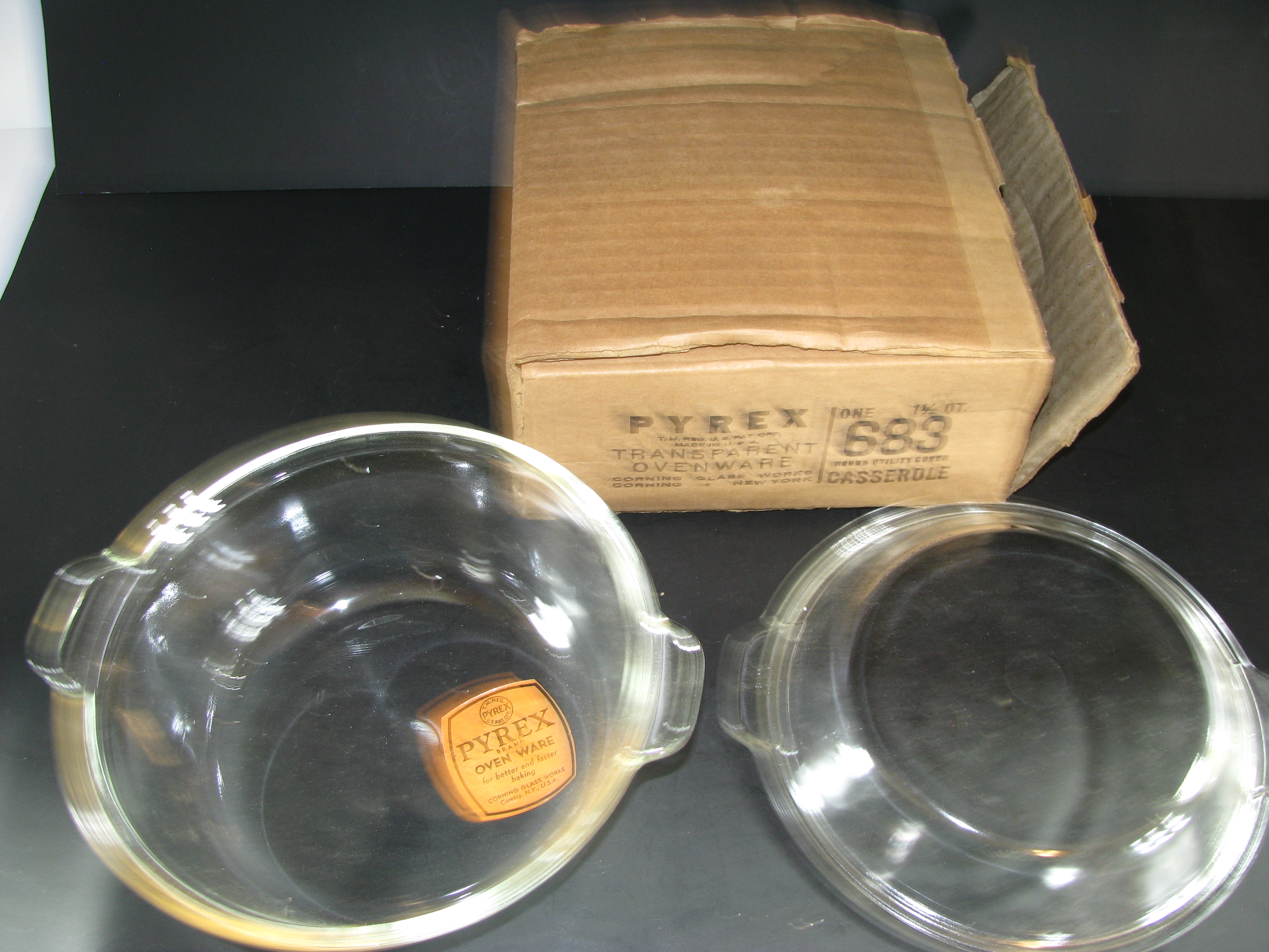 Vintage Pyrex Transparent Ovenware 683 Casserole Dish