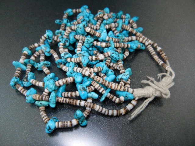 Navajo Sleeping Beauty Turquoise Heishi Necklace