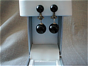 Black Plastic Earrings from Japan