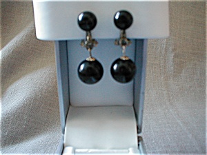 Black Plastic Earrings from Japan