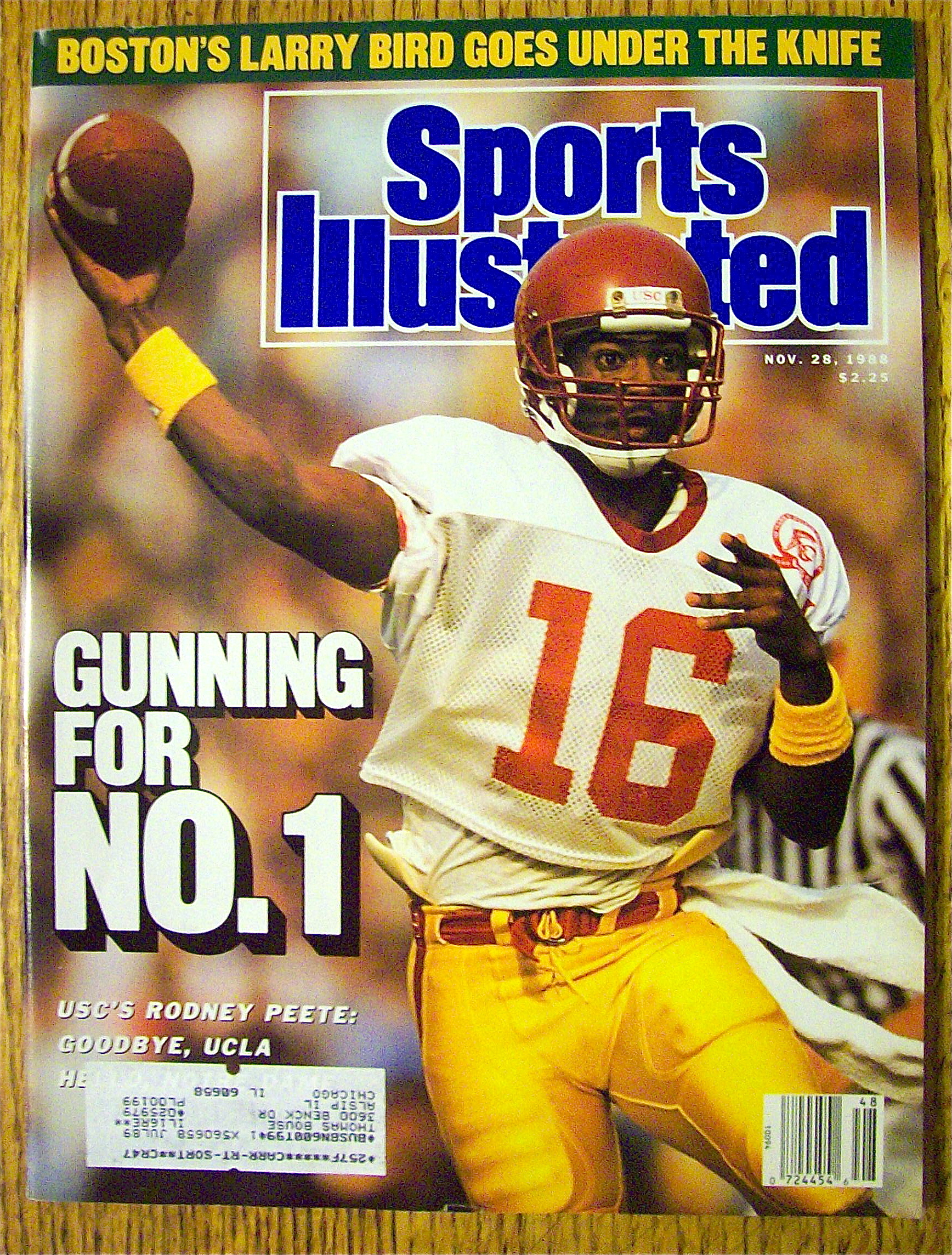 Sport Illustrated Magazine-November 28, 1988 R. Peete