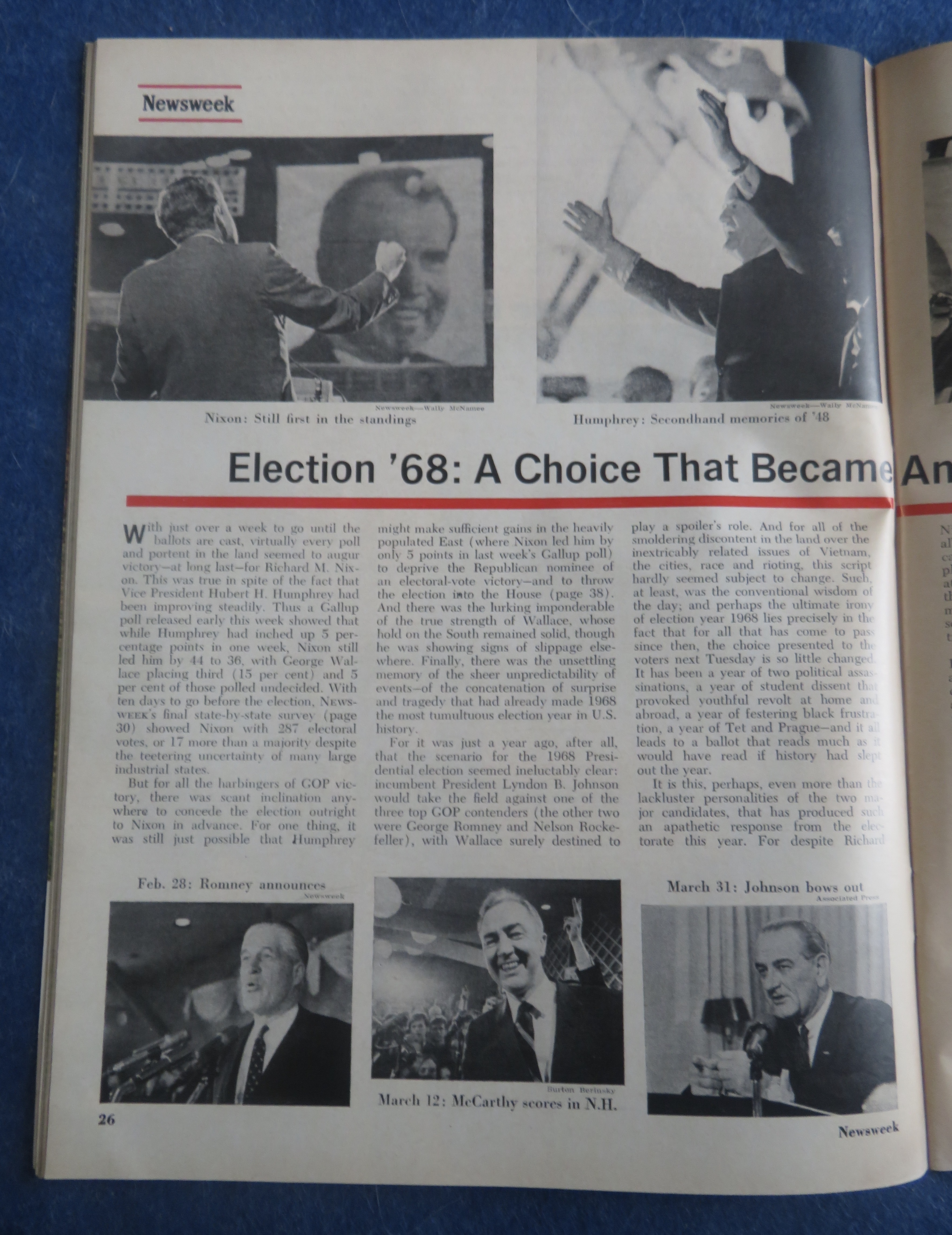 Newsweek Magazine November 4, 1968 Campaign 1968