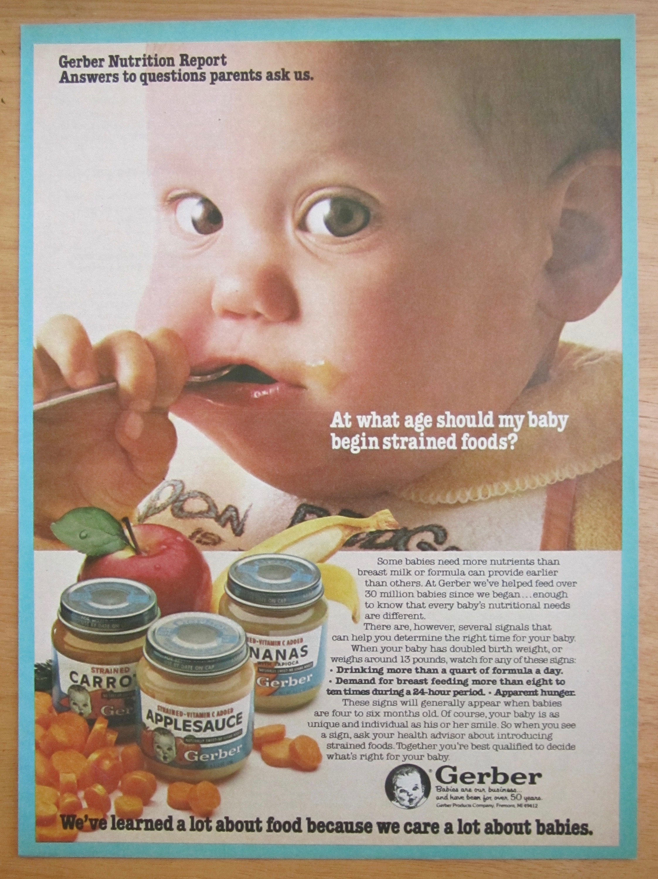 1981 Gerber Strained Foods w/ Baby Eating