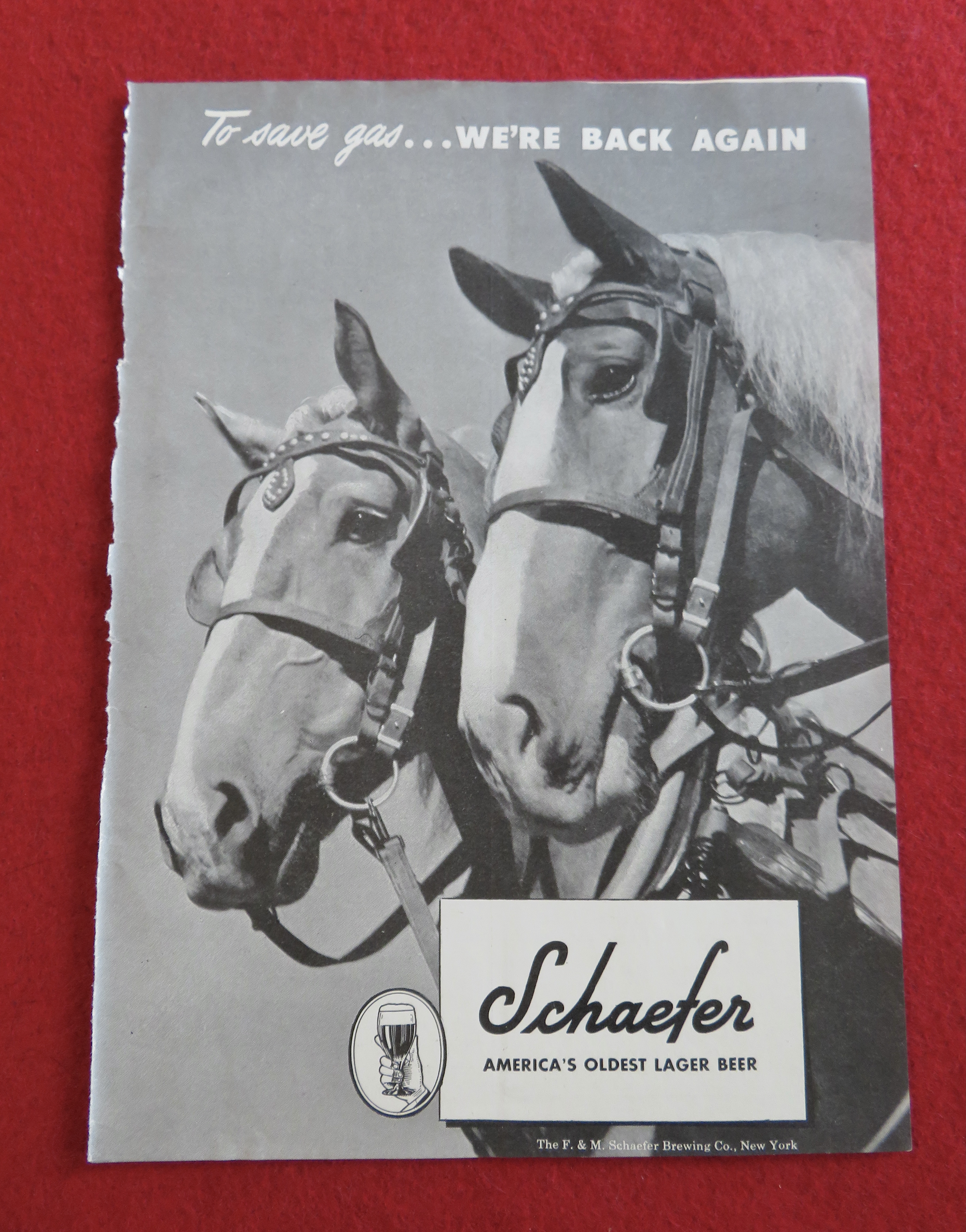 1943 Schaefer Lager Beer with Two Horses
