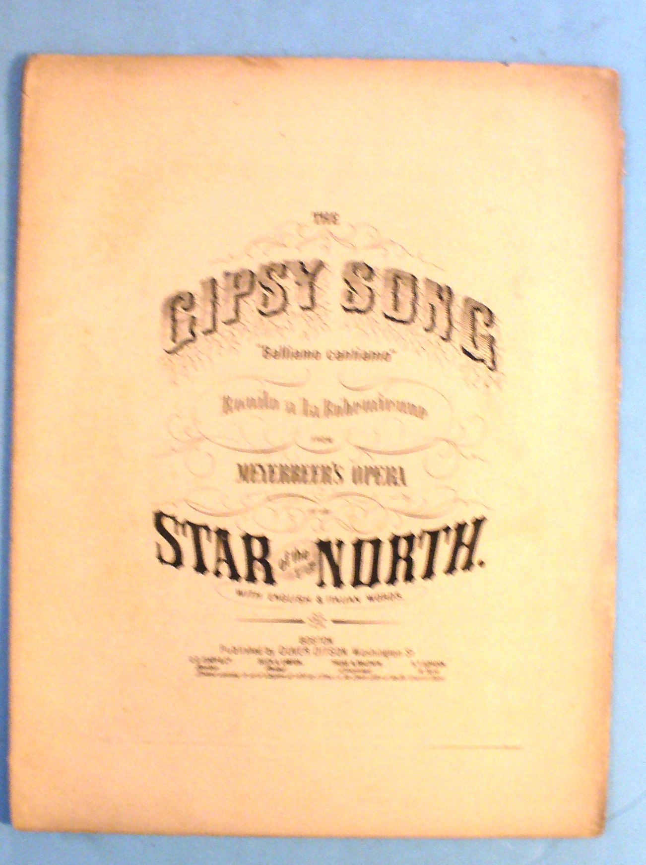 1856 The Gipsy Song by Meyerbeer's Opera