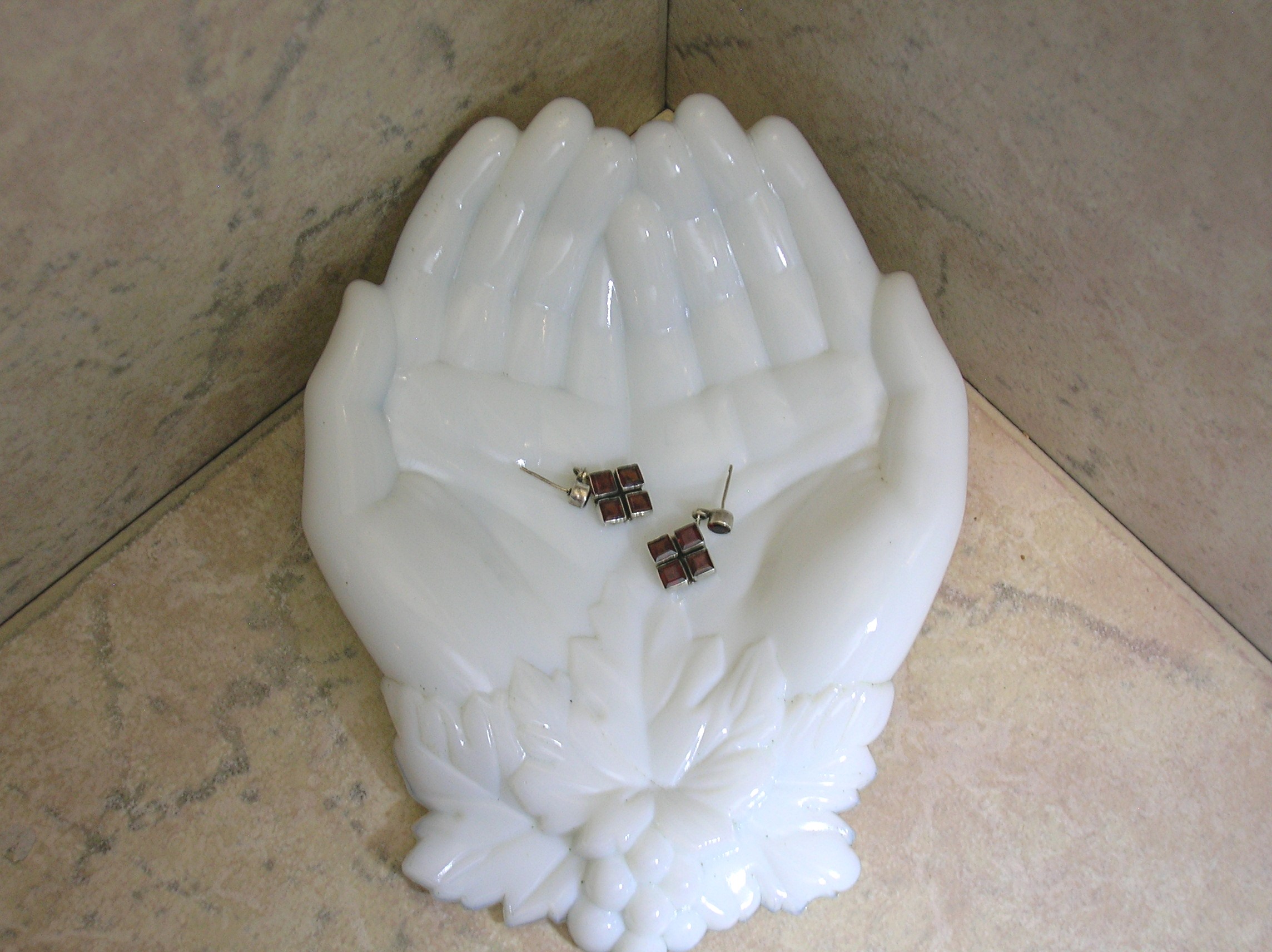 Blood Red Garnet Earrings Set in Sterling Silver