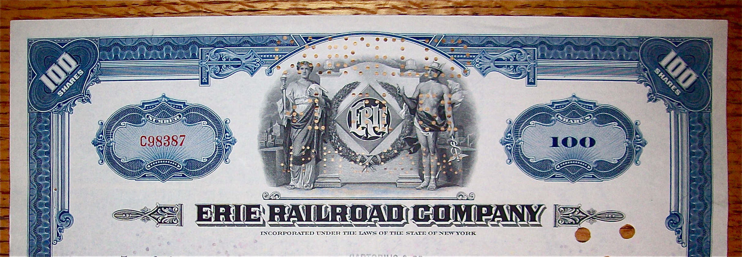 1950 Erie Railroad Company Stock Certificate