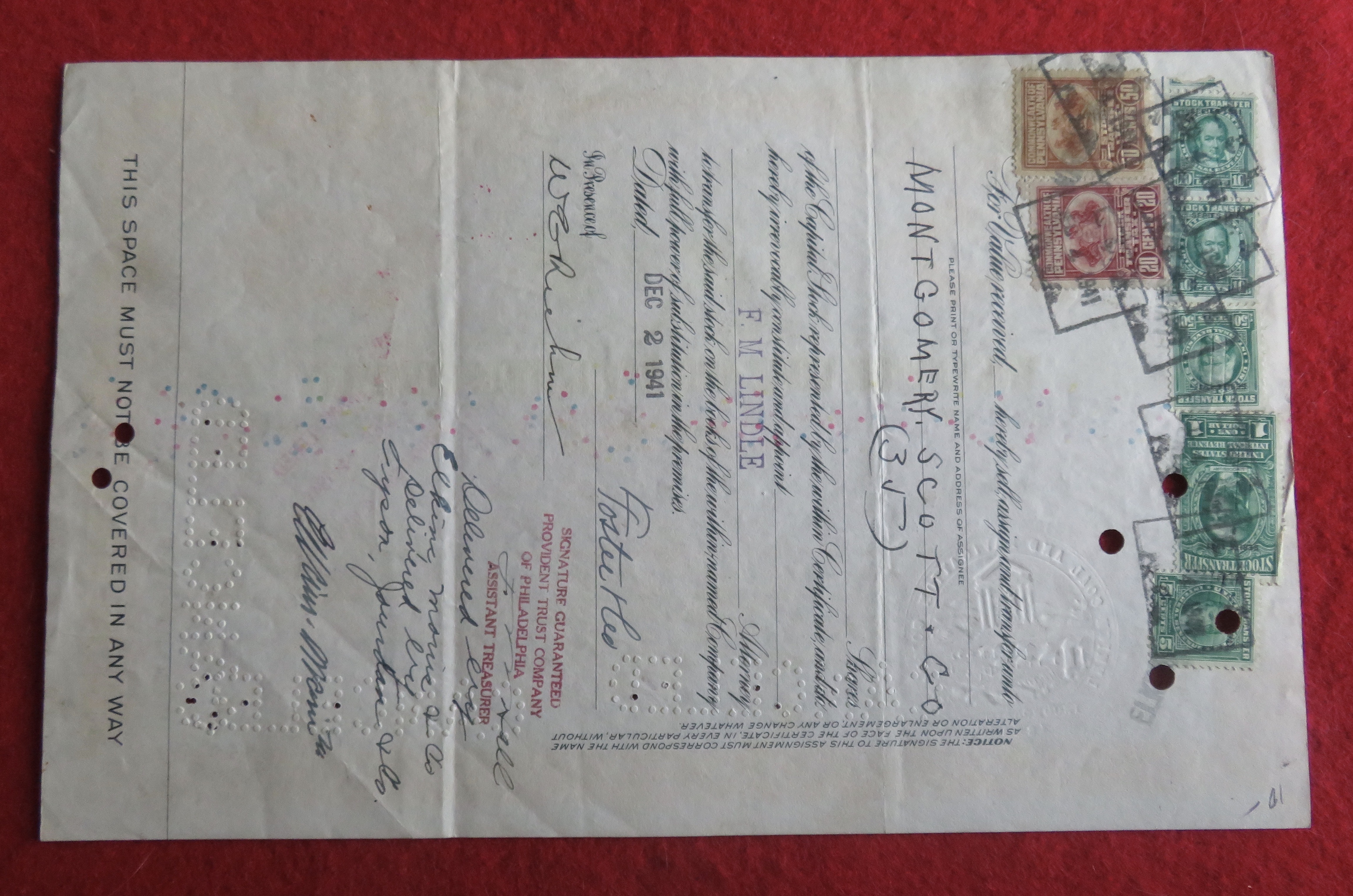 1941 The Lehigh Coal & Navigation Co Stock Certificate