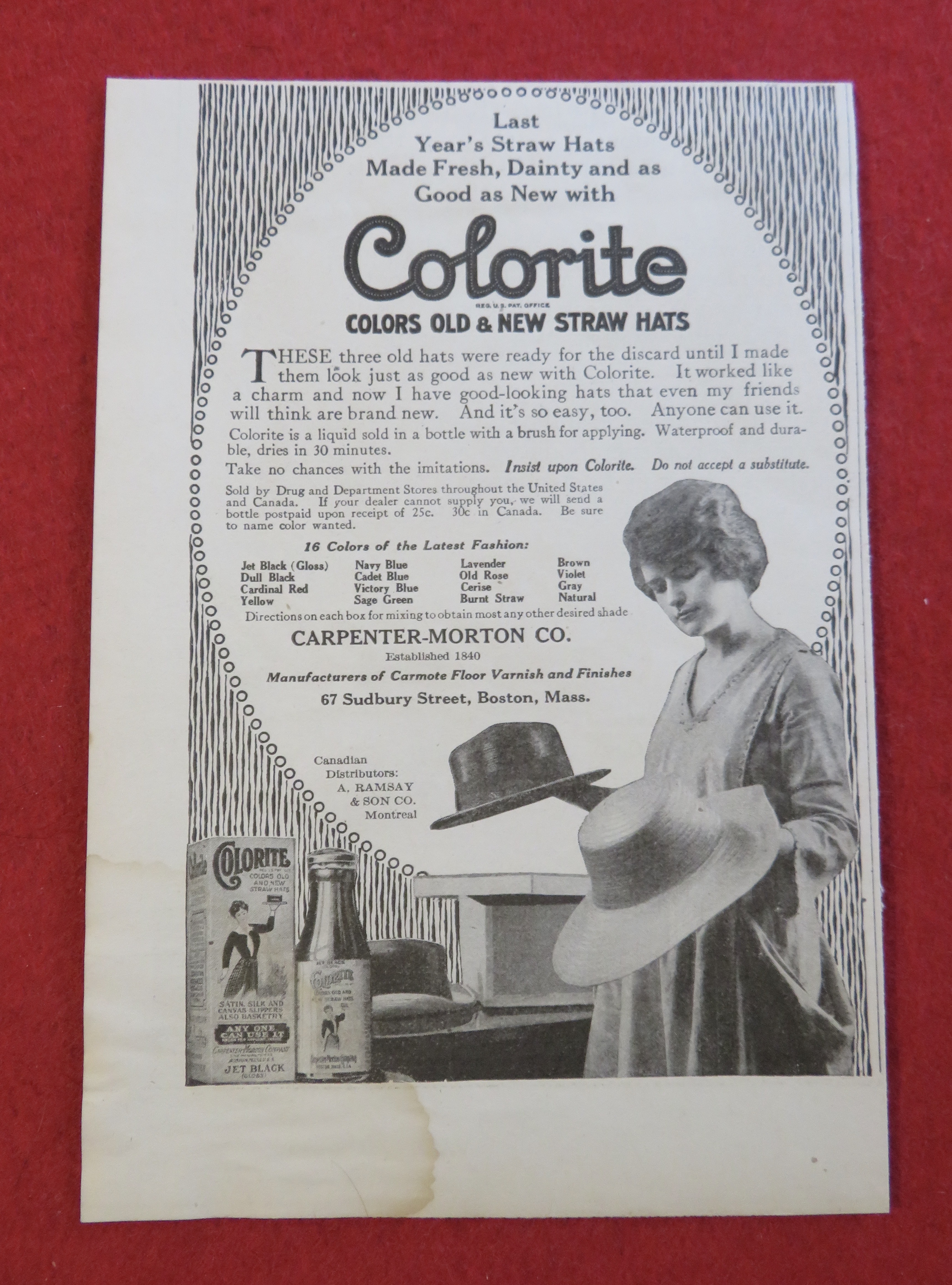 1920 Colorite with Woman & a Hat in Each Hand