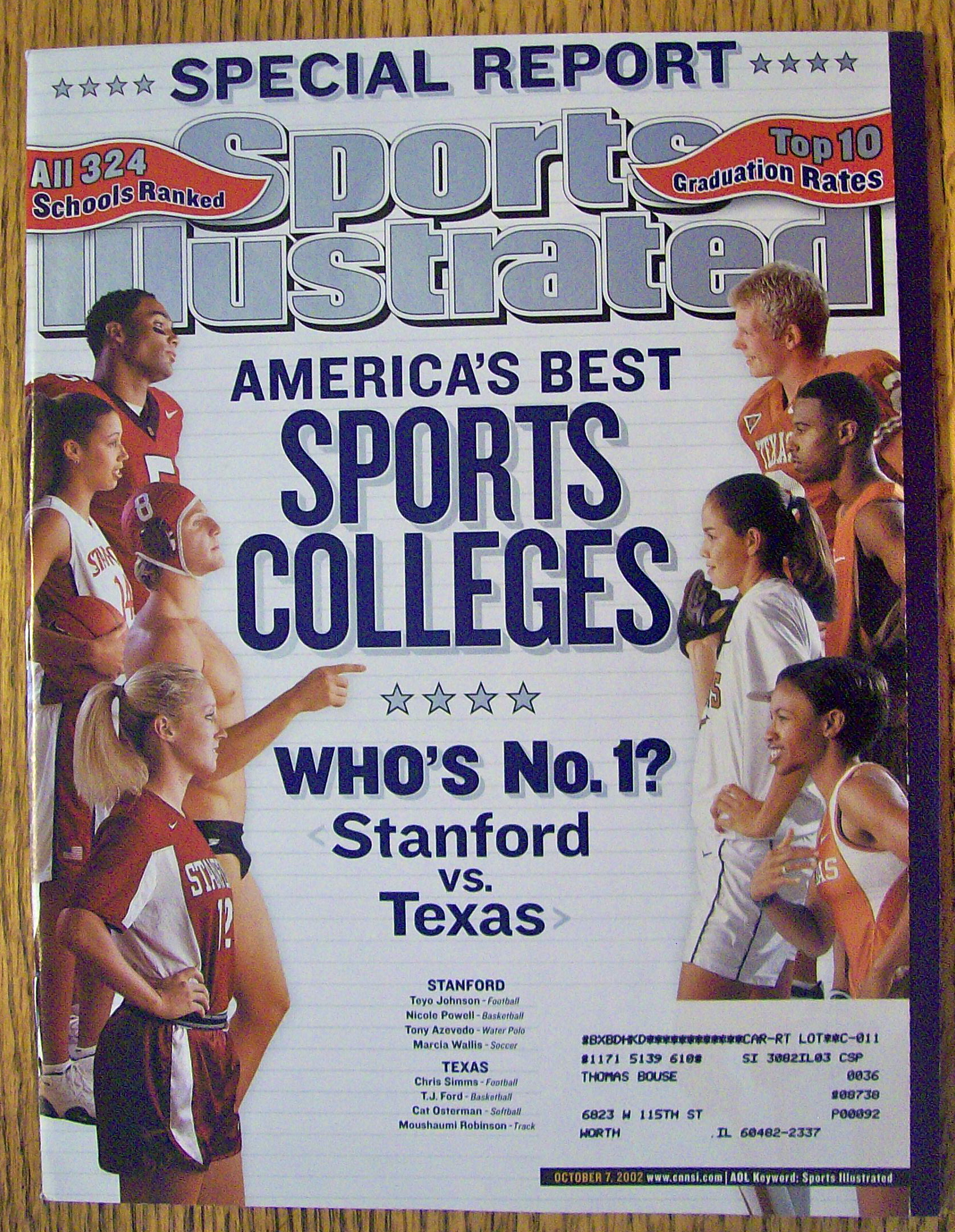 Sport Illustrated Magazine October 7, 2002 Colleges