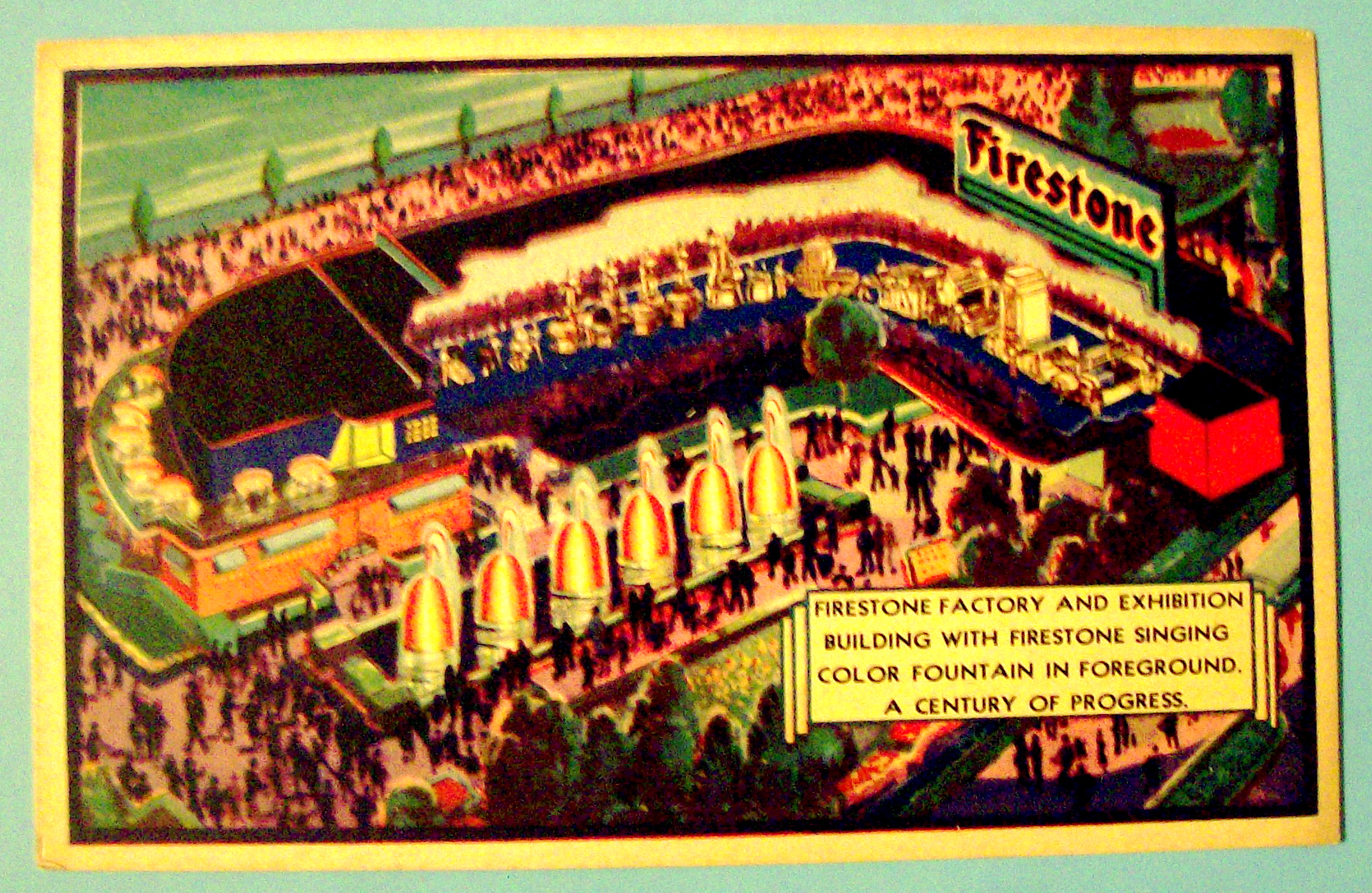 Firestone Factory & Exhibition Postcard (Chicago Fair)