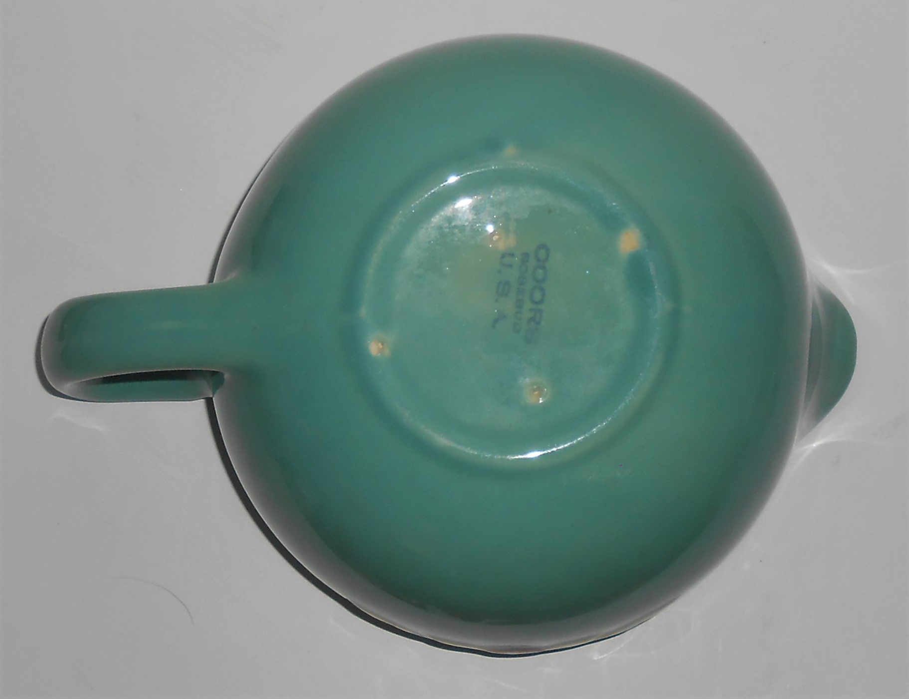 Coors Pottery Rosebud Green Medium Handled Batter Bowl