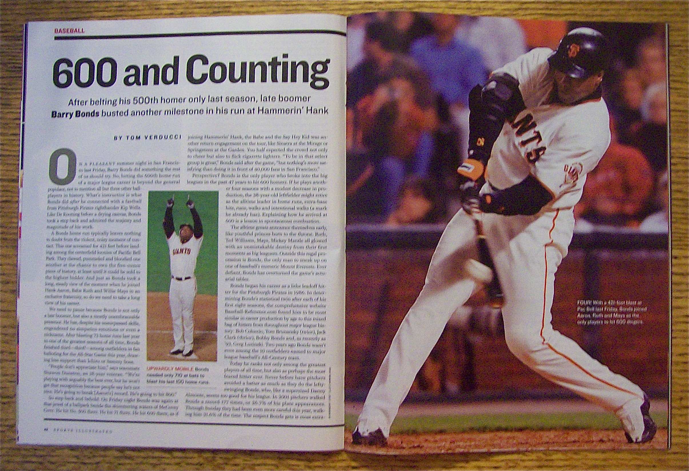 Sports Illustrated Magazine August 19, 2002 Bonds & 600
