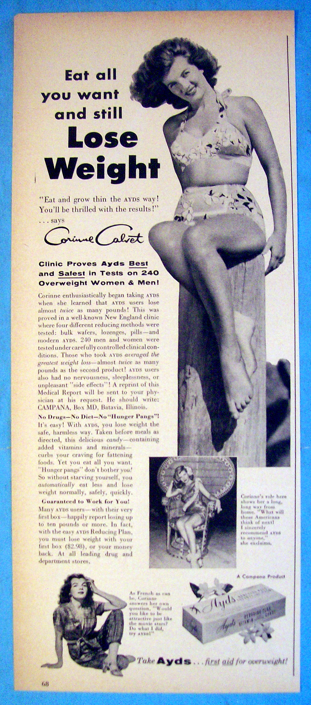 1956 Ayds Reducing Plan with Corinne Calvet
