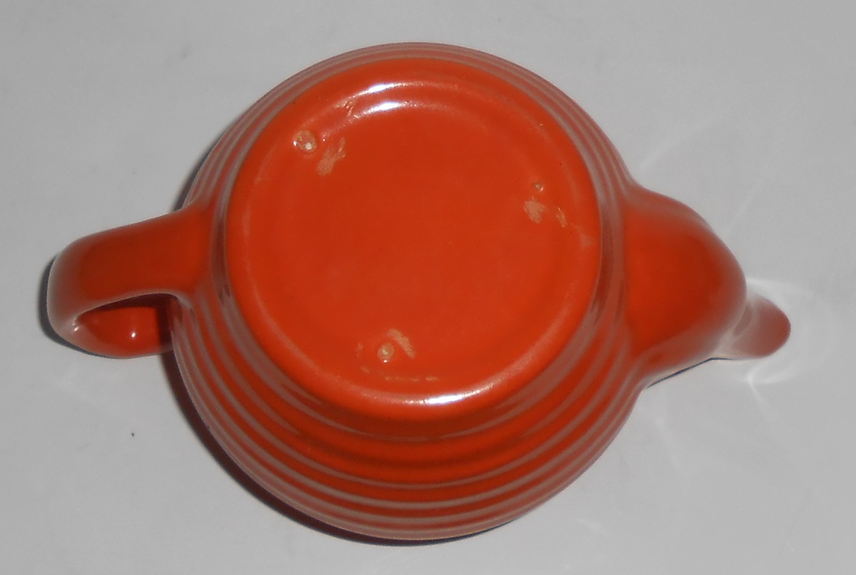 Bauer Pottery Ring Ware Orange Individual Teapot Rare