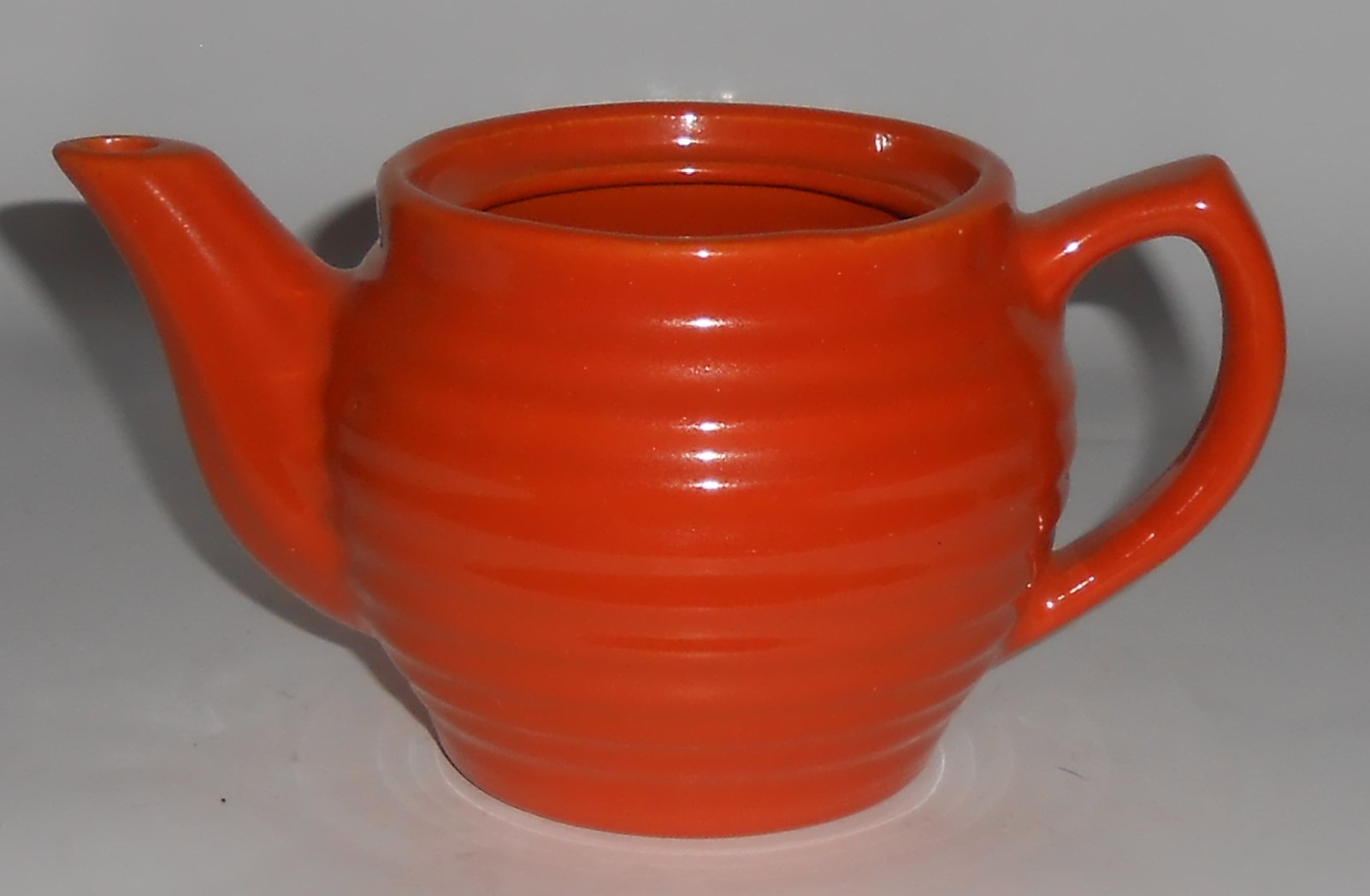 Bauer Pottery Ring Ware Orange Individual Teapot Rare