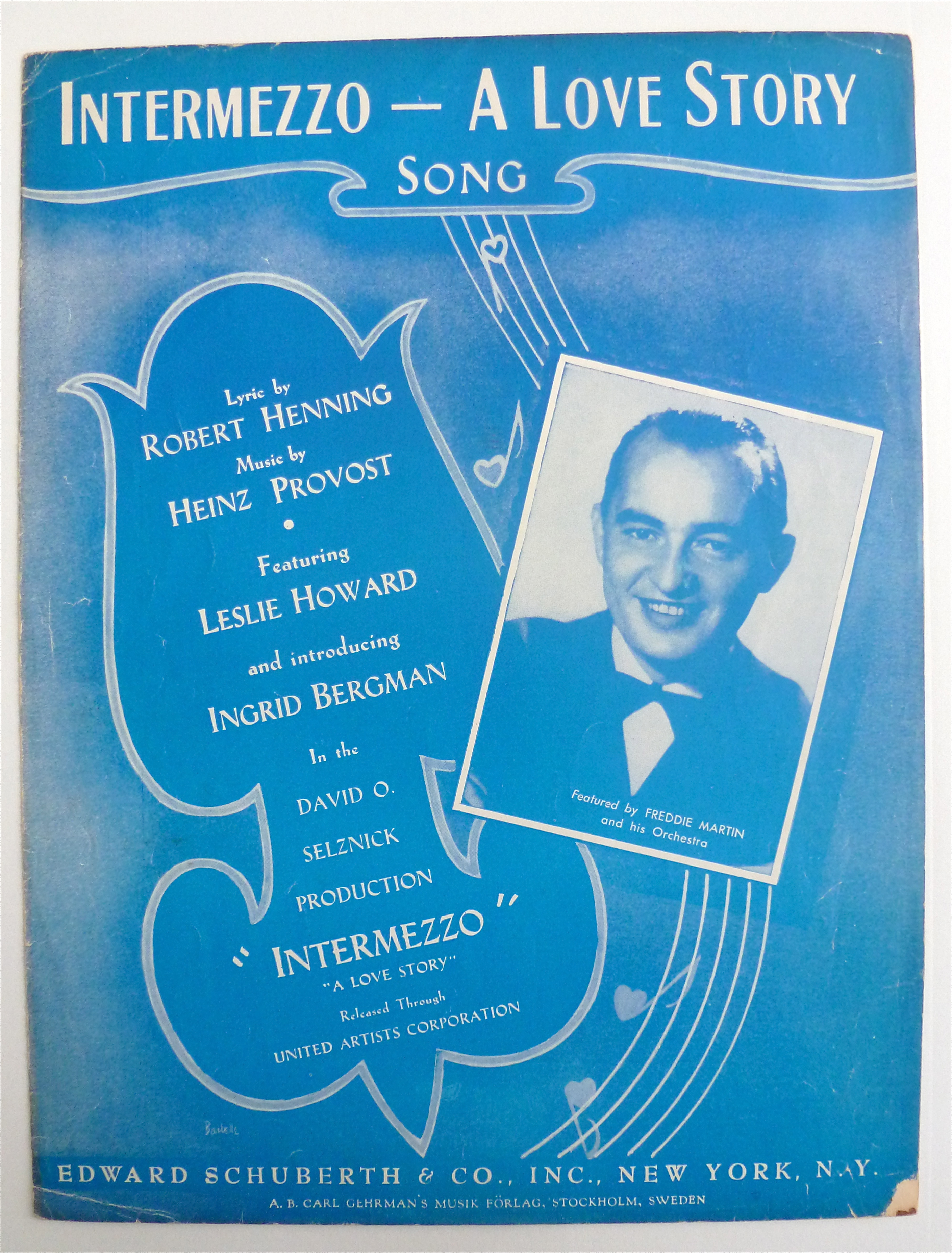 Sheet Music For 1940 Intermezzo-A Love Story Song