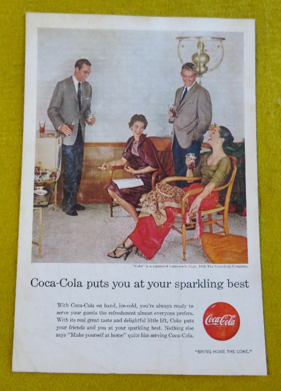 1956 Coca Cola (Coke) with Group Of People Enjoying Glasses Of Coke