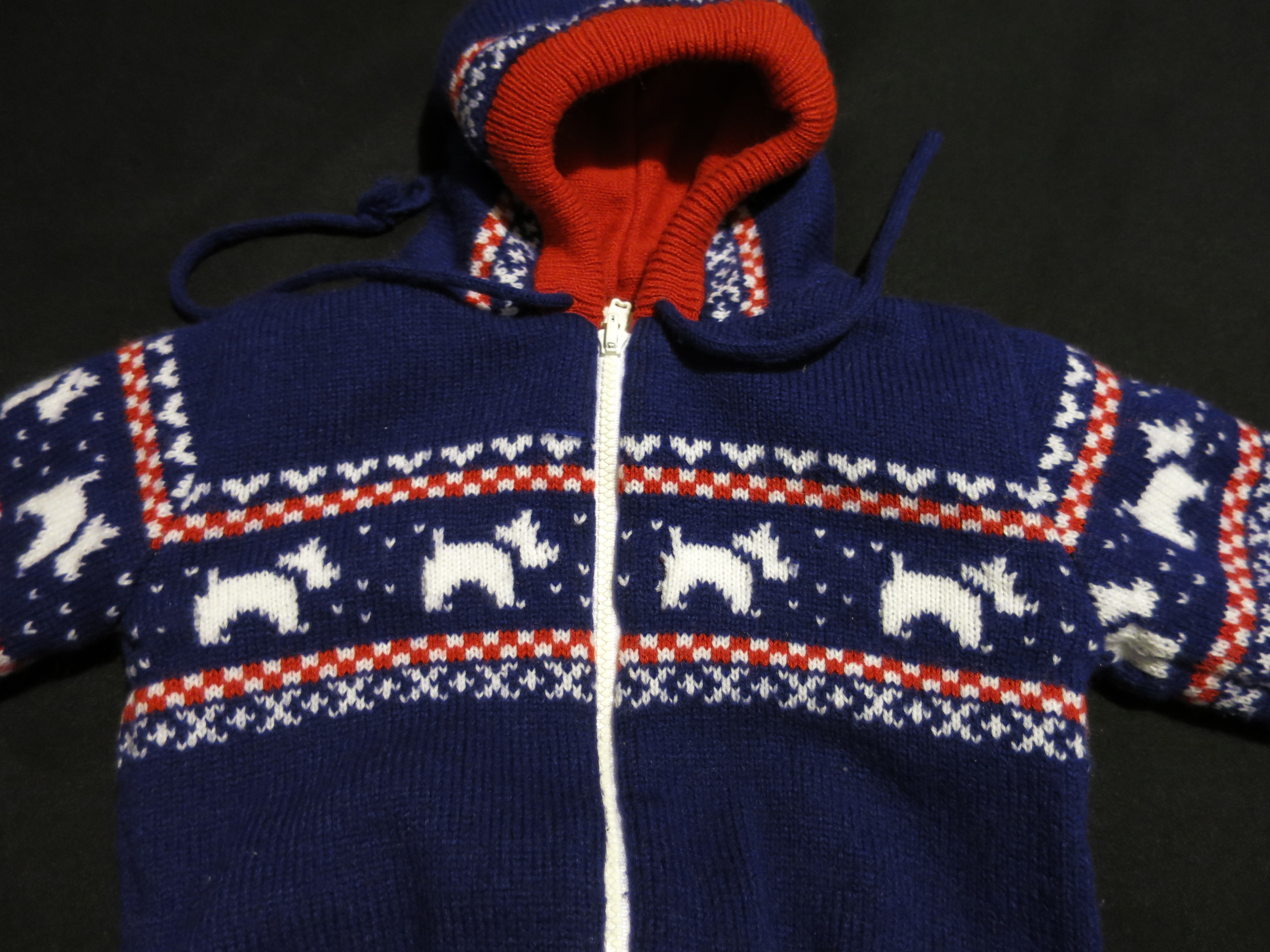 Nann Knits Kids Cardigan Sweater Size 4 Scottie Dogs
