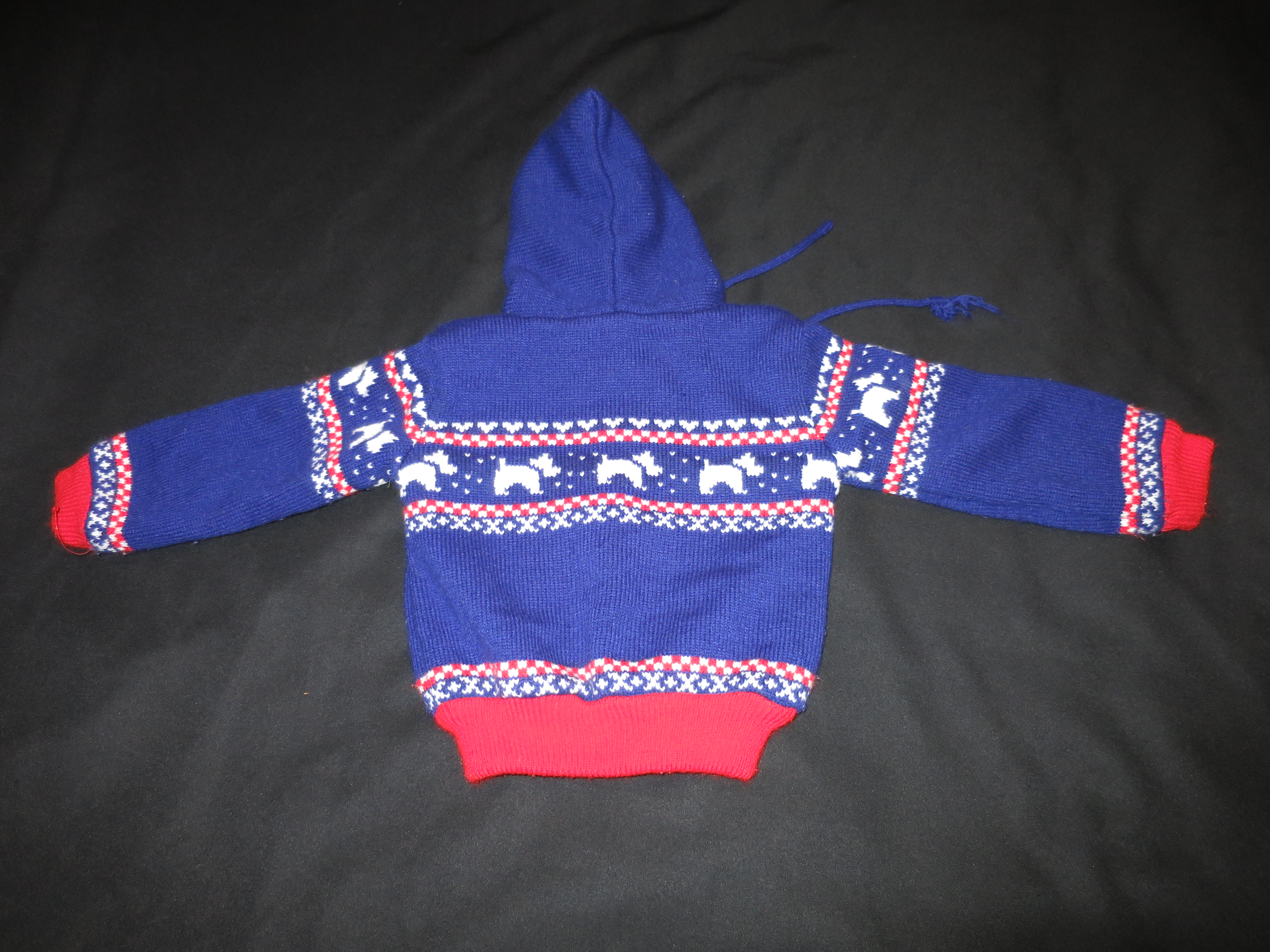 Nann Knits Kids Cardigan Sweater Size 4 Scottie Dogs