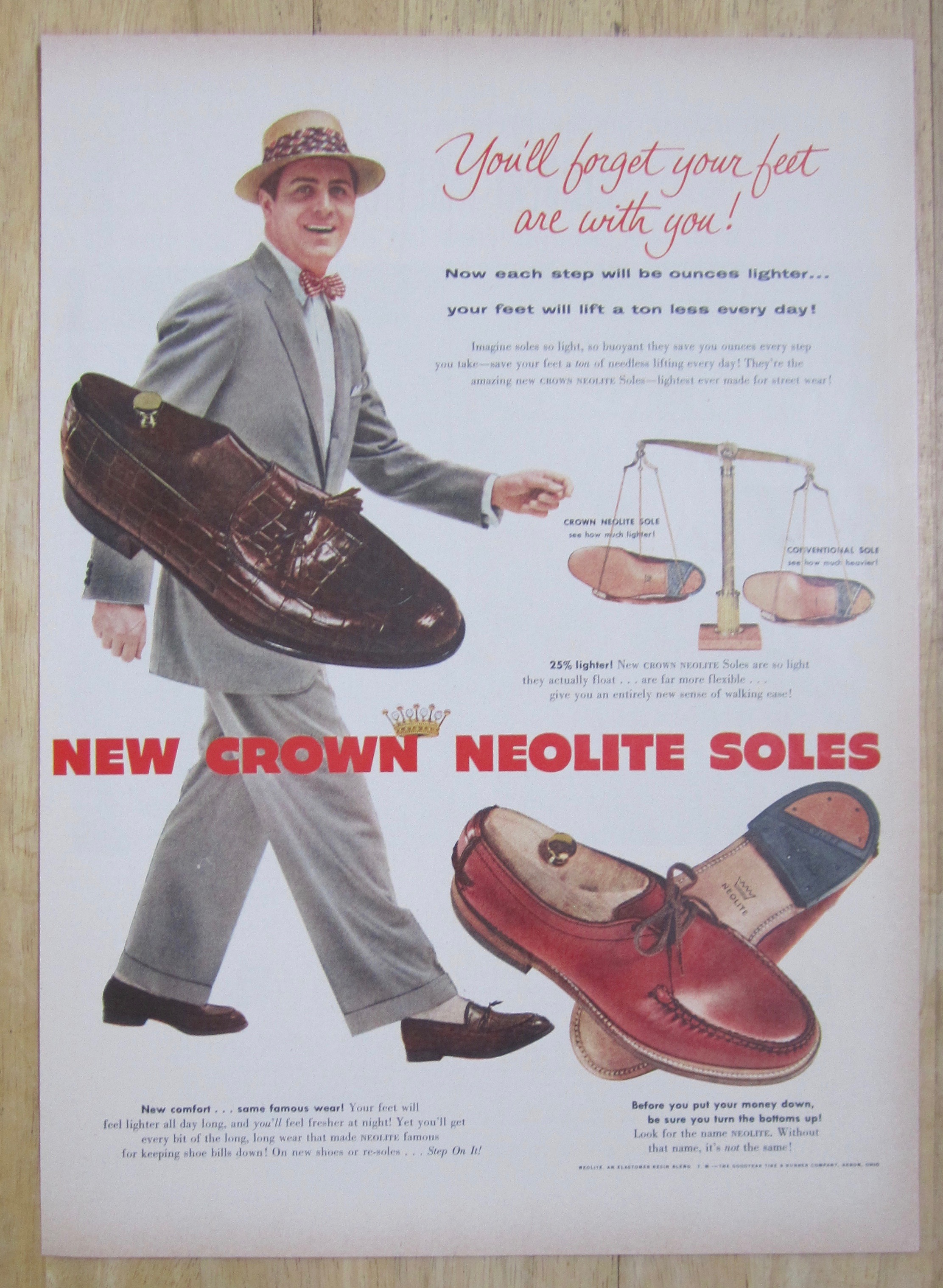 1954 New Crown Neolite Soles with Man Walking