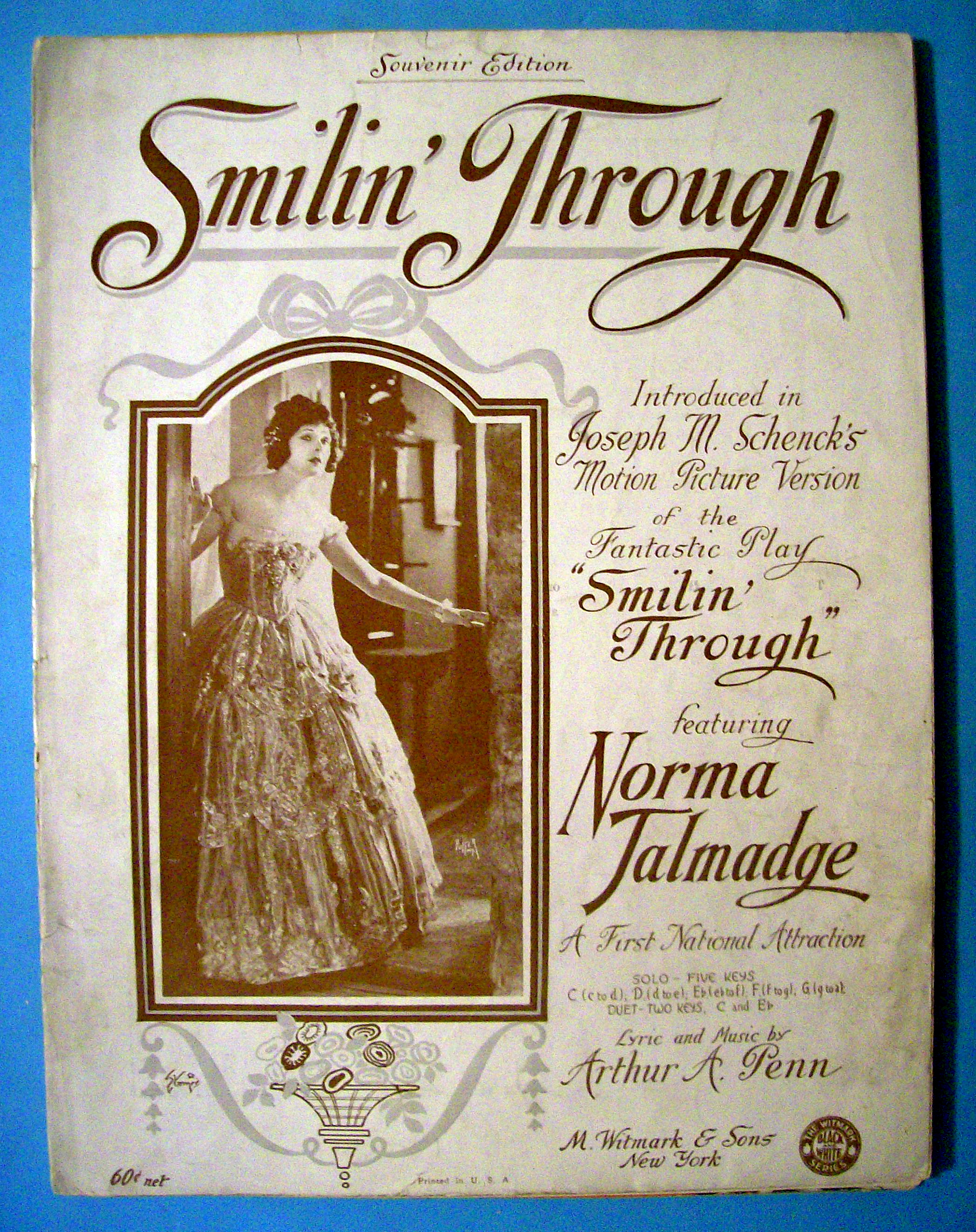 Sheet Music For 1919 Smilin' Through (Norma Talmadge)