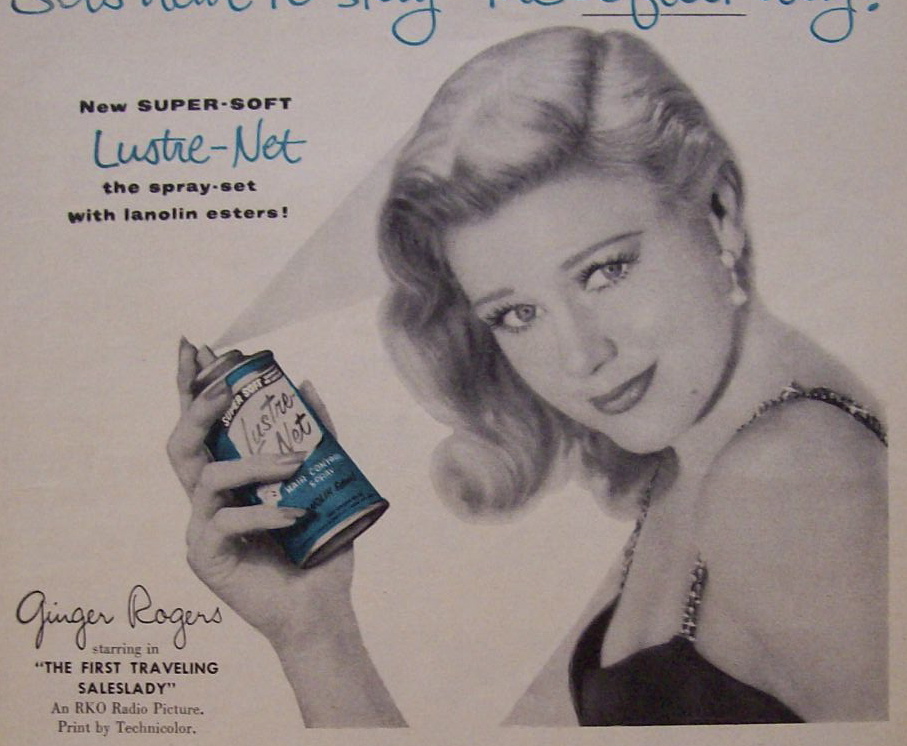Vintage Ad: 1956 Lustre-Net Hair Spray w/ Ginger Rogers