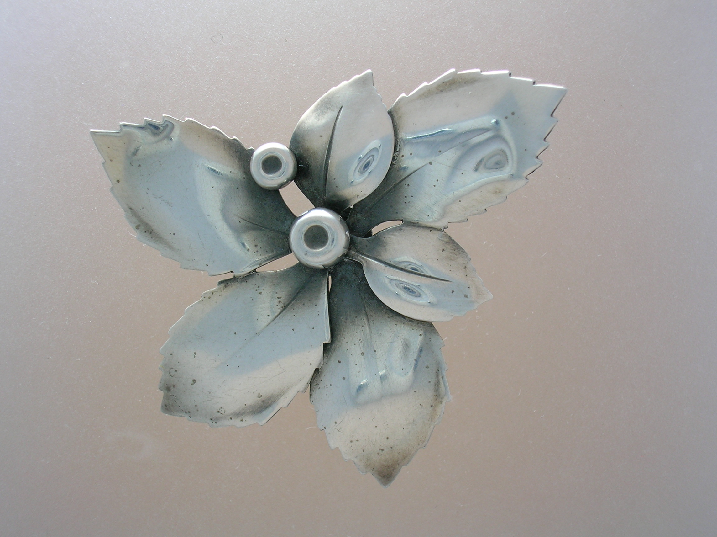 Danish Sterling Silver Flower Pin  A Michelsen AM