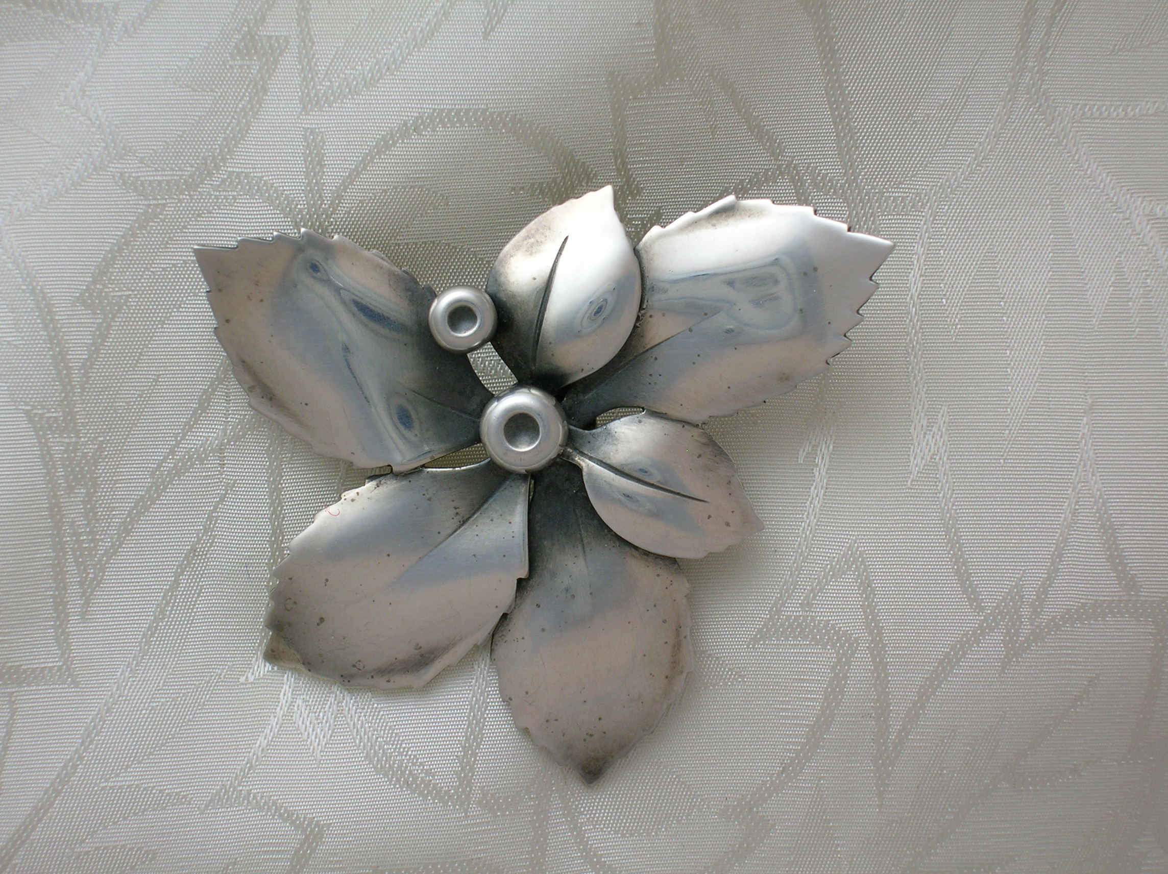 Danish Sterling Silver Flower Pin  A Michelsen AM