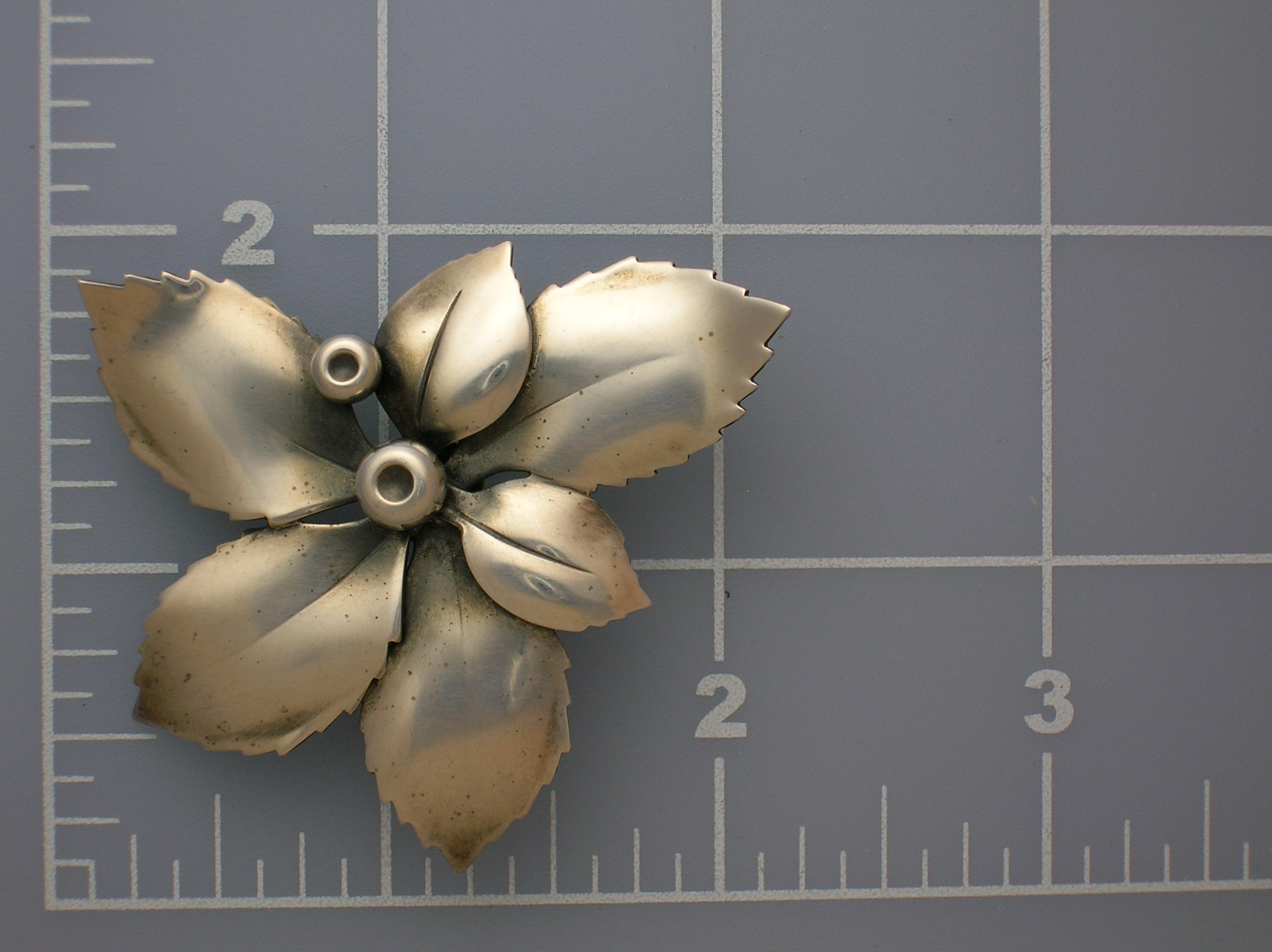 Danish Sterling Silver Flower Pin  A Michelsen AM