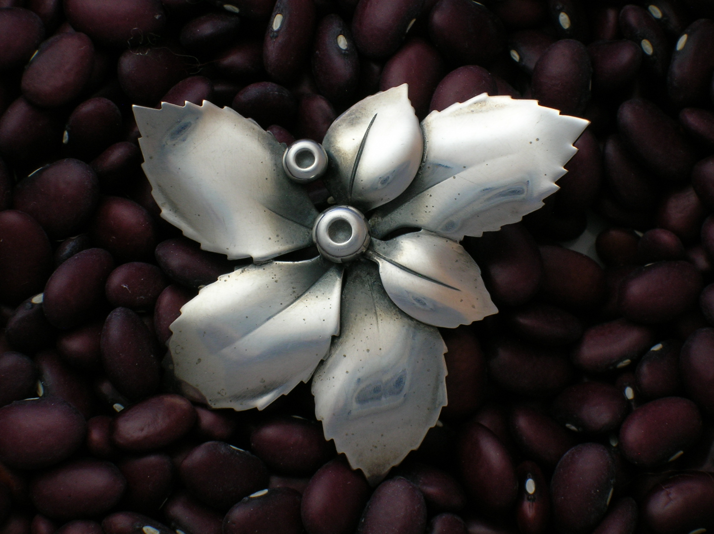 Danish Sterling Silver Flower Pin  A Michelsen AM