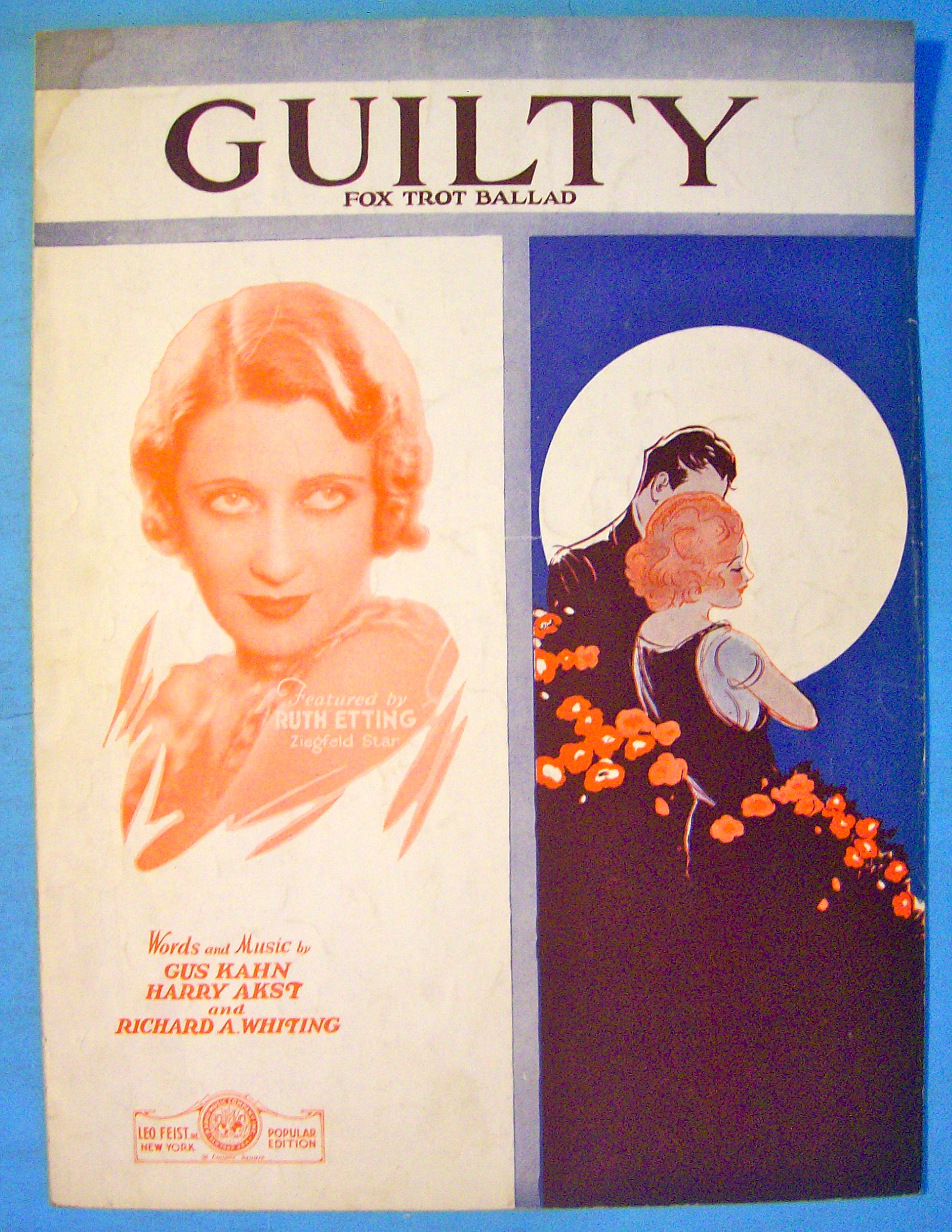 Guilty Sheet Music 1931 Kahn, Akst & Whiting