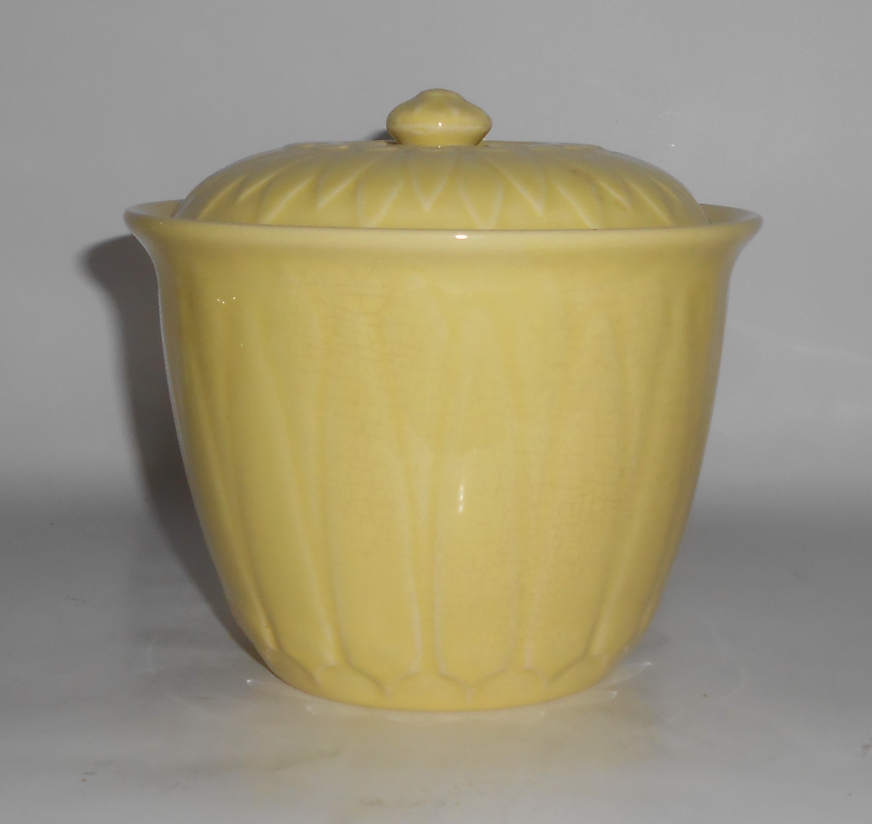 Coors Pottery Coorado Yellow Large Bean Pot w/Lid