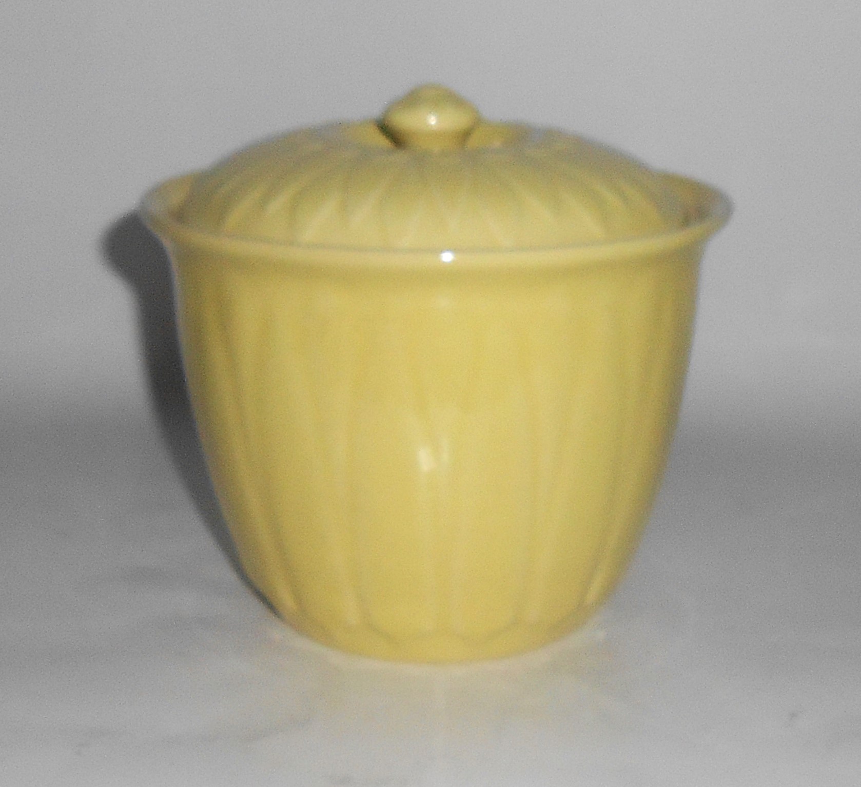 Coors Pottery Coorado Yellow Large Bean Pot w/Lid