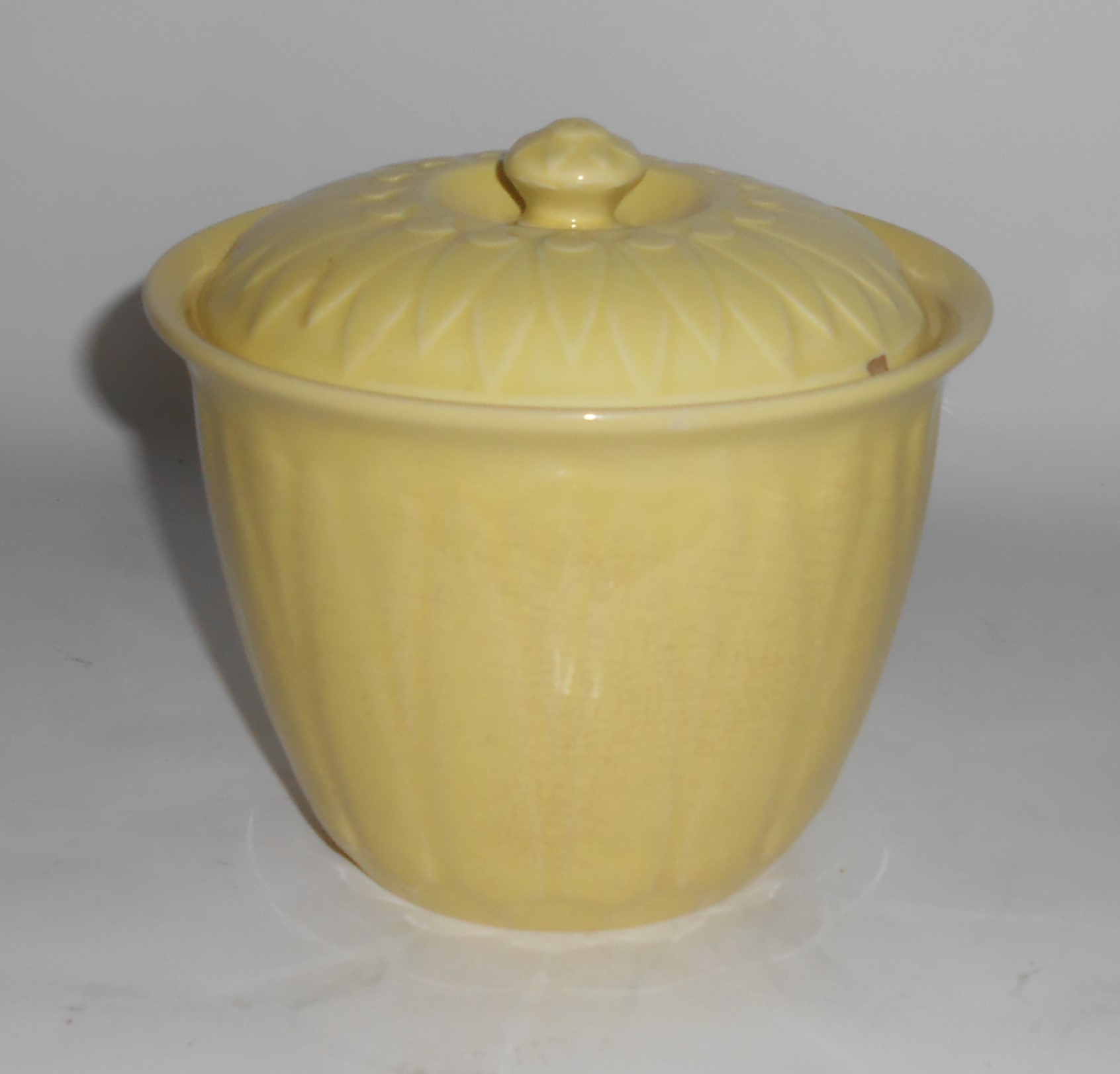 Coors Pottery Coorado Yellow Large Bean Pot w/Lid