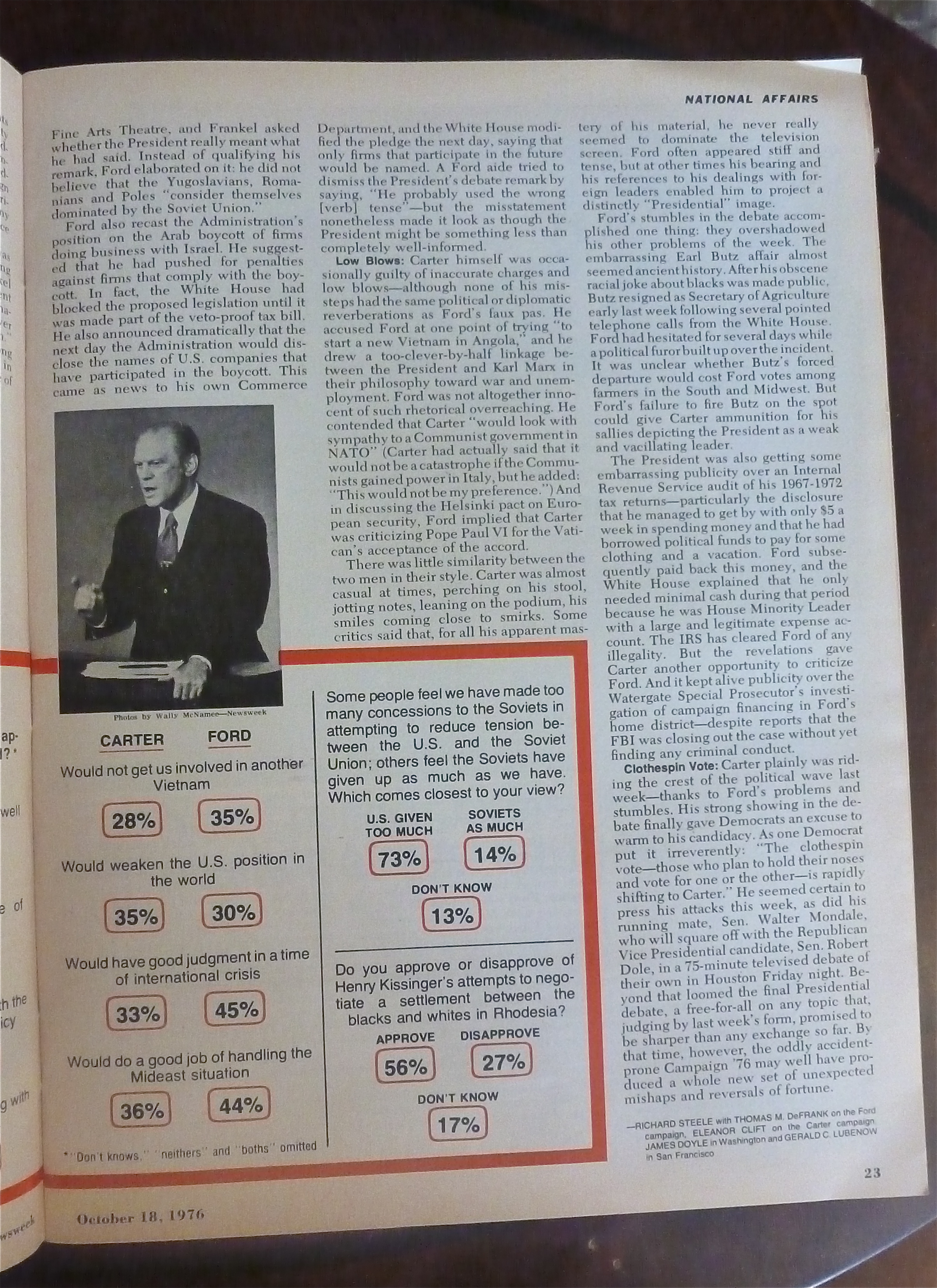 Newsweek Magazine-October 18, 1976-Gerald Ford