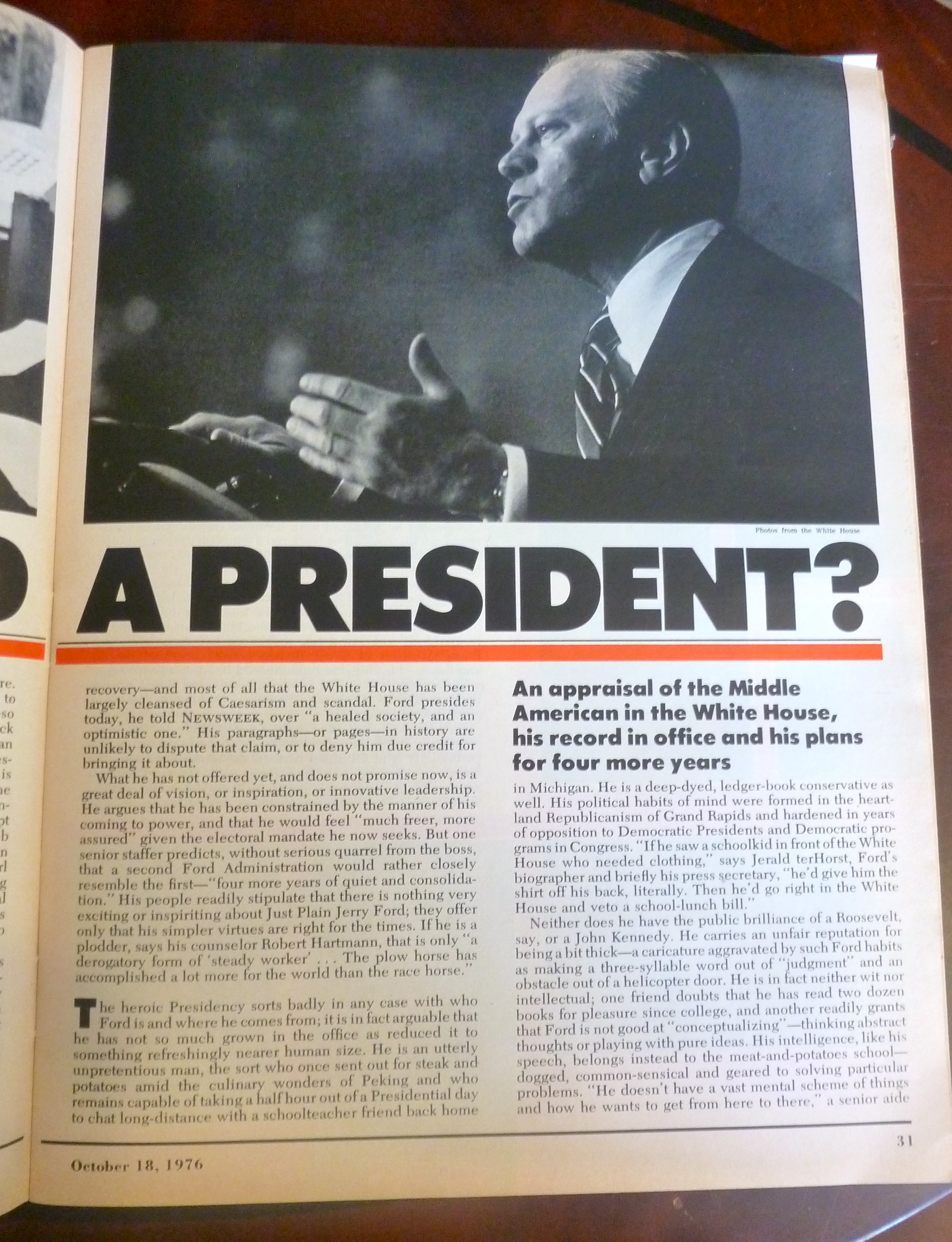 Newsweek Magazine-October 18, 1976-Gerald Ford