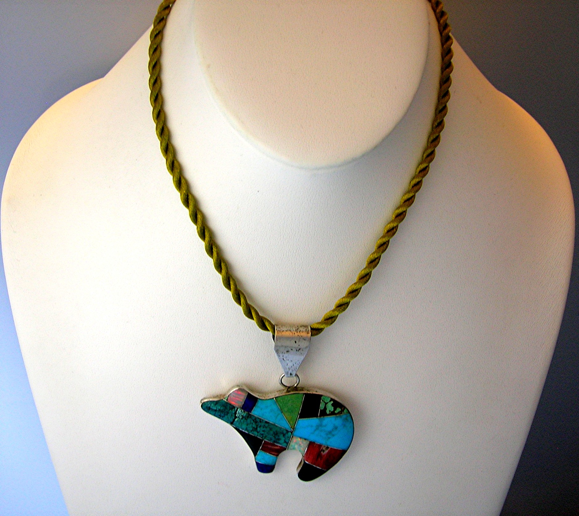 Navajo Sterling Silver Turquoise Opal Spiny Oyster Pend